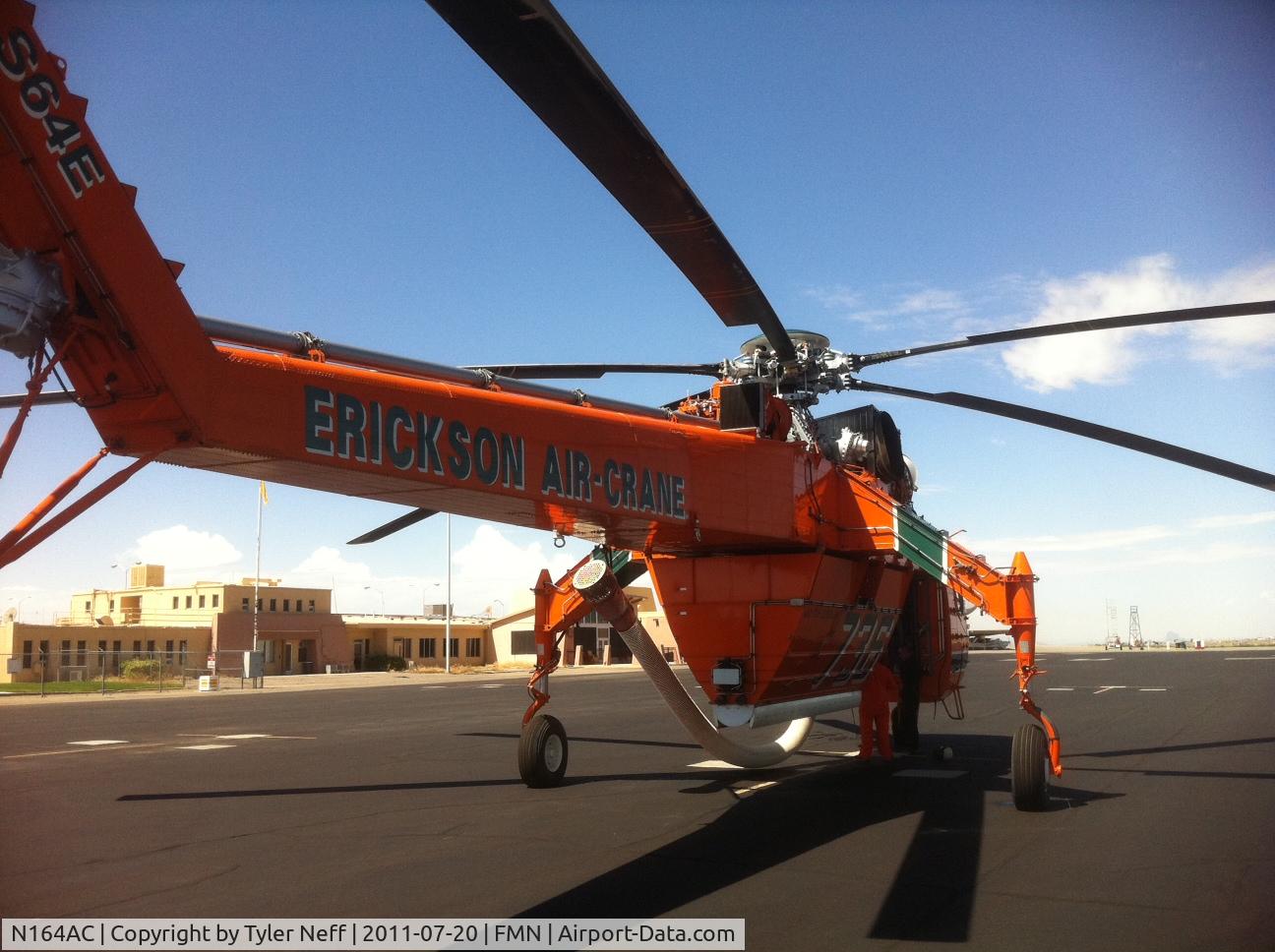 N164AC, 1968 Sikorsky S-64E C/N 64034D, Fueling at Four Corners Regional on the was back from Los Alamos NM