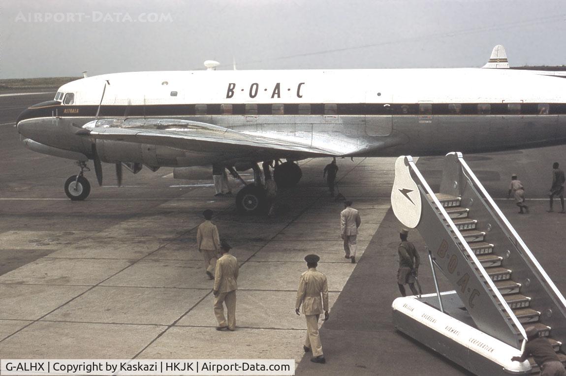 G-ALHX, 1948 Canadair C-4 (DC-4M-2) Argonaut C/N 169, Shot at Nairobi Embakasi, now Jomo Kenyatta International, in the late 1950s