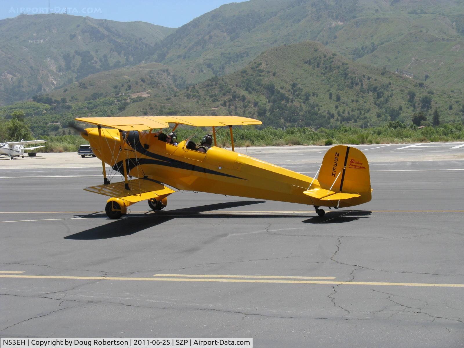 N53EH, 1994 CASA 1-131E Jungmann Replica C/N 1, 1994 Hickman/Bucker JUNGMANN, Lycoming AEIO-360 180 Hp, taxi to Rwy 22