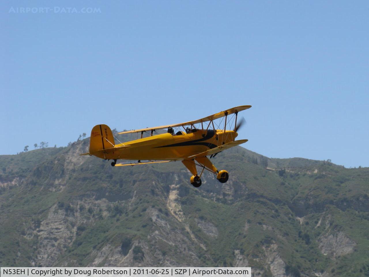 N53EH, 1994 CASA 1-131E Jungmann Replica C/N 1, 1994 Hickman/Bucker JUNGMANN, Lycoming AEIO-360 180 Hp, takeoff climb Rwy 22