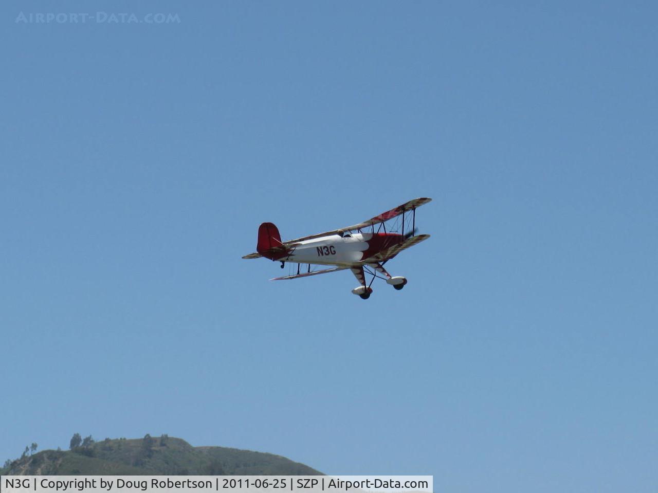N3G, CASA 1-131E Jungmann C/N Not found E3B-474/N3G, 1985 Bucker JUNGMANN E3B, Lycoming AEIO-360 180 Hp upgrade, takeoff climb Rwy 22