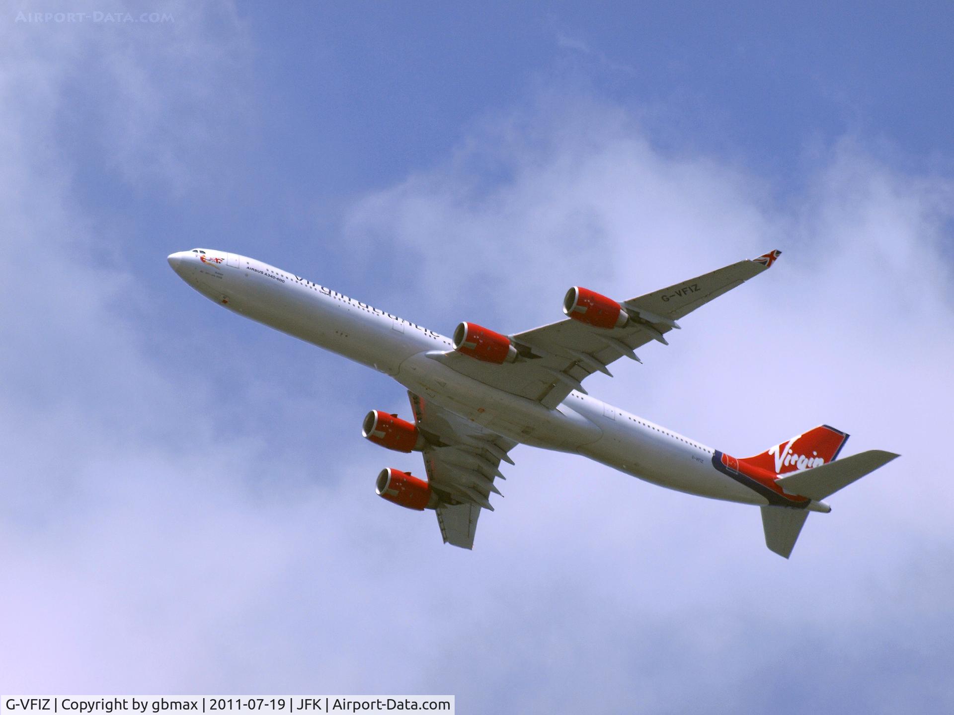 G-VFIZ, 2006 Airbus A340-642 C/N 764, Going @ ~3,500 feet to a landing at JFK
