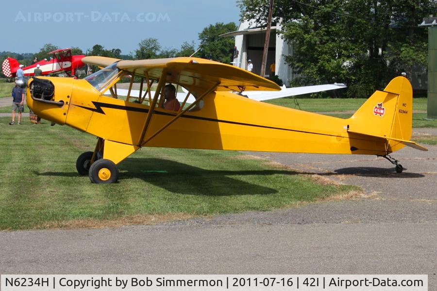 N6234H, 1946 Piper J3C-65 Cub C/N 19408, EAA fly-in at Zanesville, Ohio
