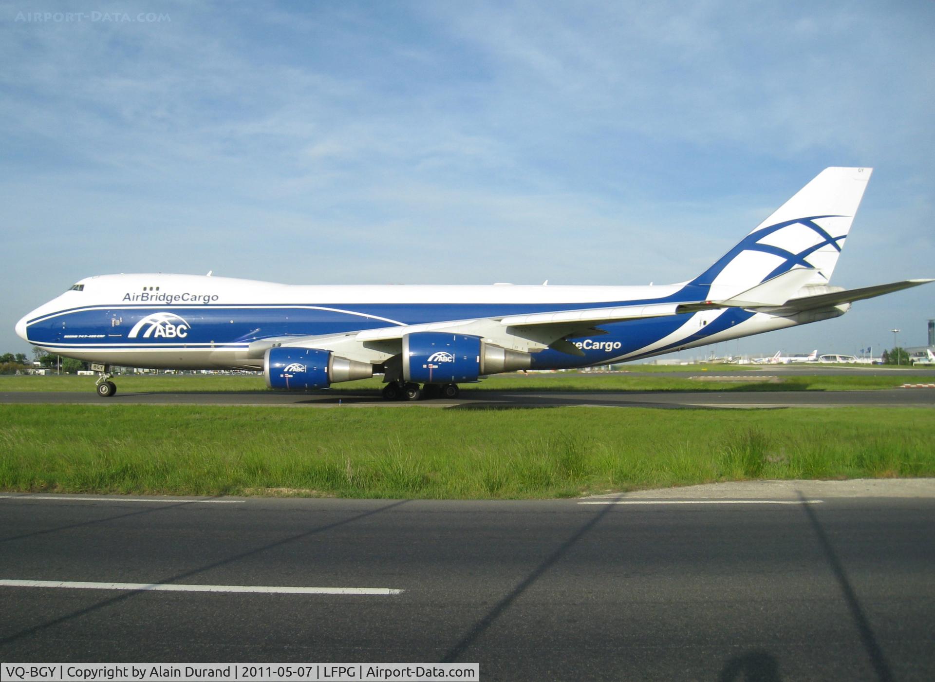 VQ-BGY, 2005 Boeing 747-428ERF C/N 33097, c/n 1361, delivered new to Air France Cargo in 2005 as F-GIUE and taken up by Air Bridge Cargo on 2010-05-01