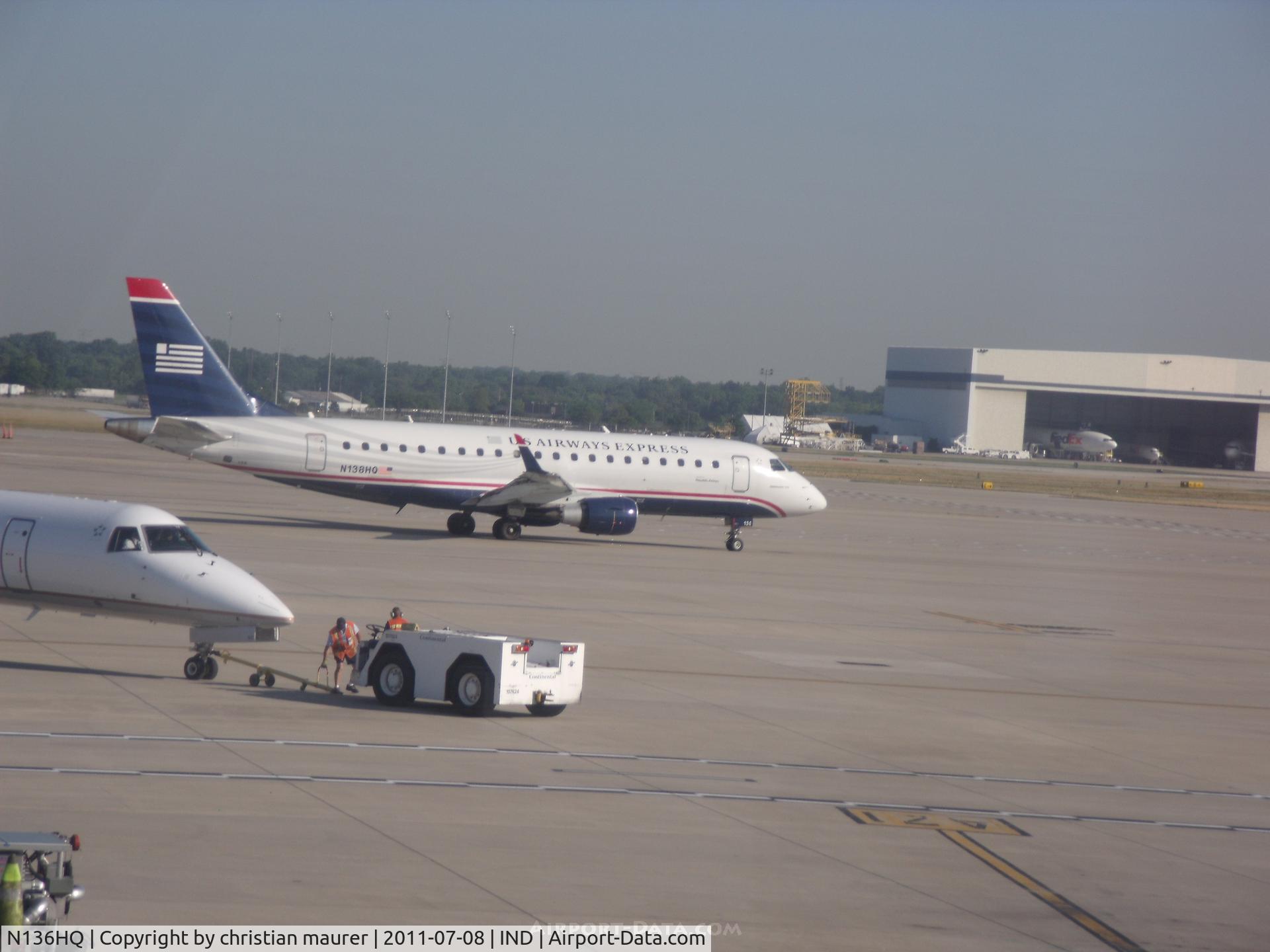 N136HQ, 2008 Embraer 175LR (ERJ-170-200LR) C/N 17000228, us airways