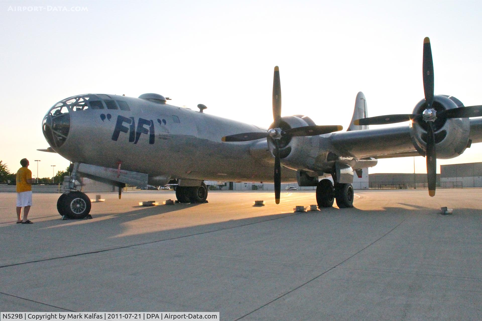 N529B, 1944 Boeing B-29A-60-BN Superfortress C/N 11547, N529B (Fifi), 1944 Boeing B-29 on the ramp at DPA for Community Days.
