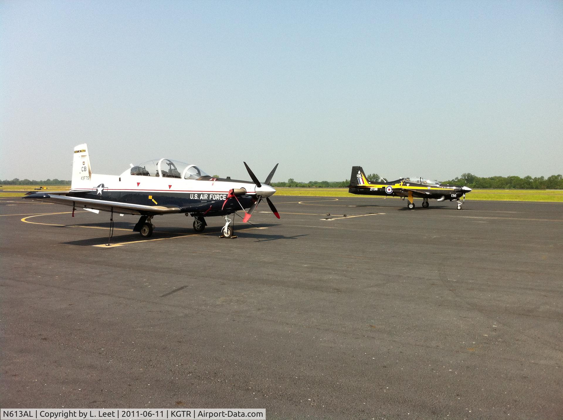 N613AL, 1990 Short S-312 Tucano T1 C/N S2.T2, N613AL with Columbus AFB T-6 at KGTR in June 2011