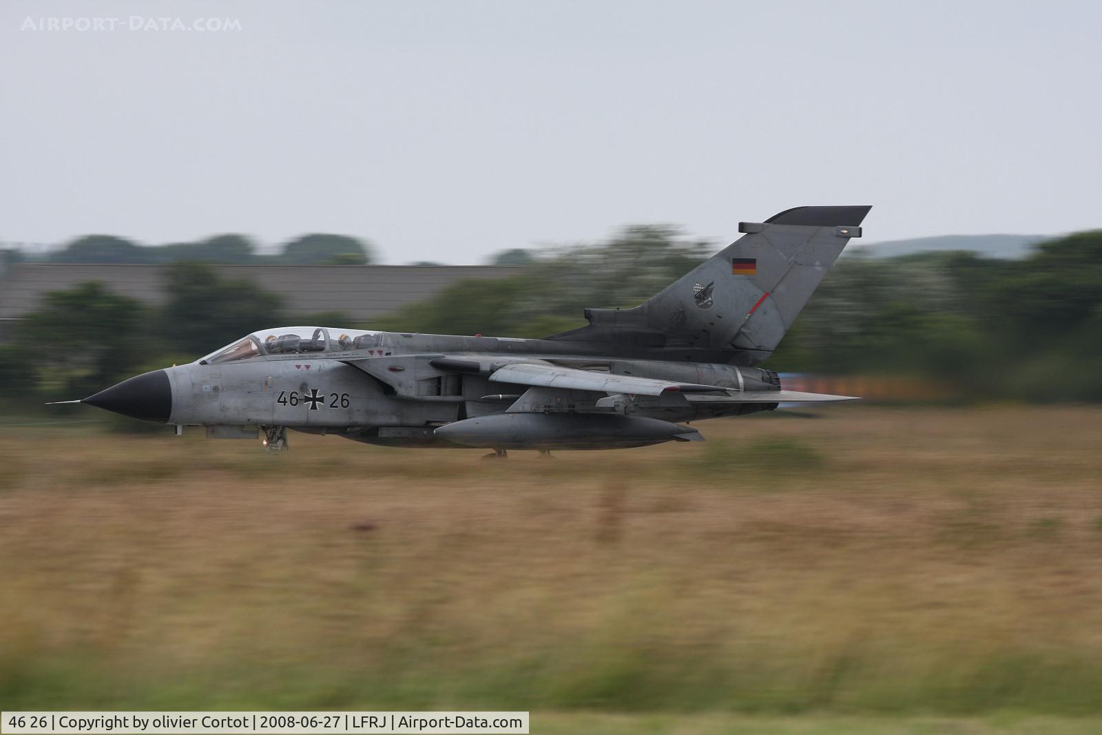 46 26, Panavia Tornado ECR C/N 823/GS259/4326, taking off during Tigermeet 2008.