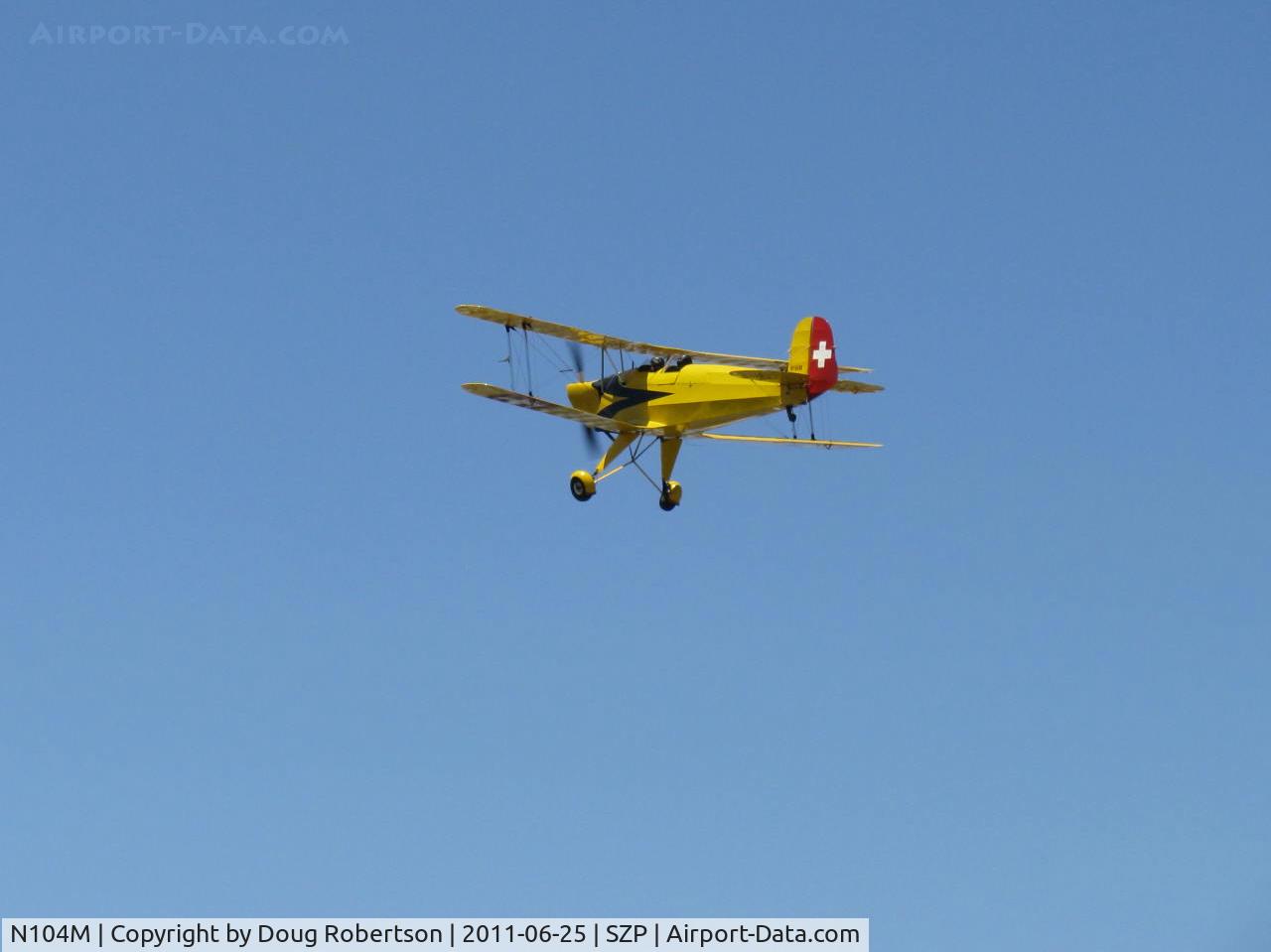 N104M, 2002 SSH T-131PA Jungmann C/N 157, 1992 Galpin Bucker JUNGMANN AERO Z 131, Lycoming IO-360 A&C 200 Hp conversion, takeoff climb Rwy 22