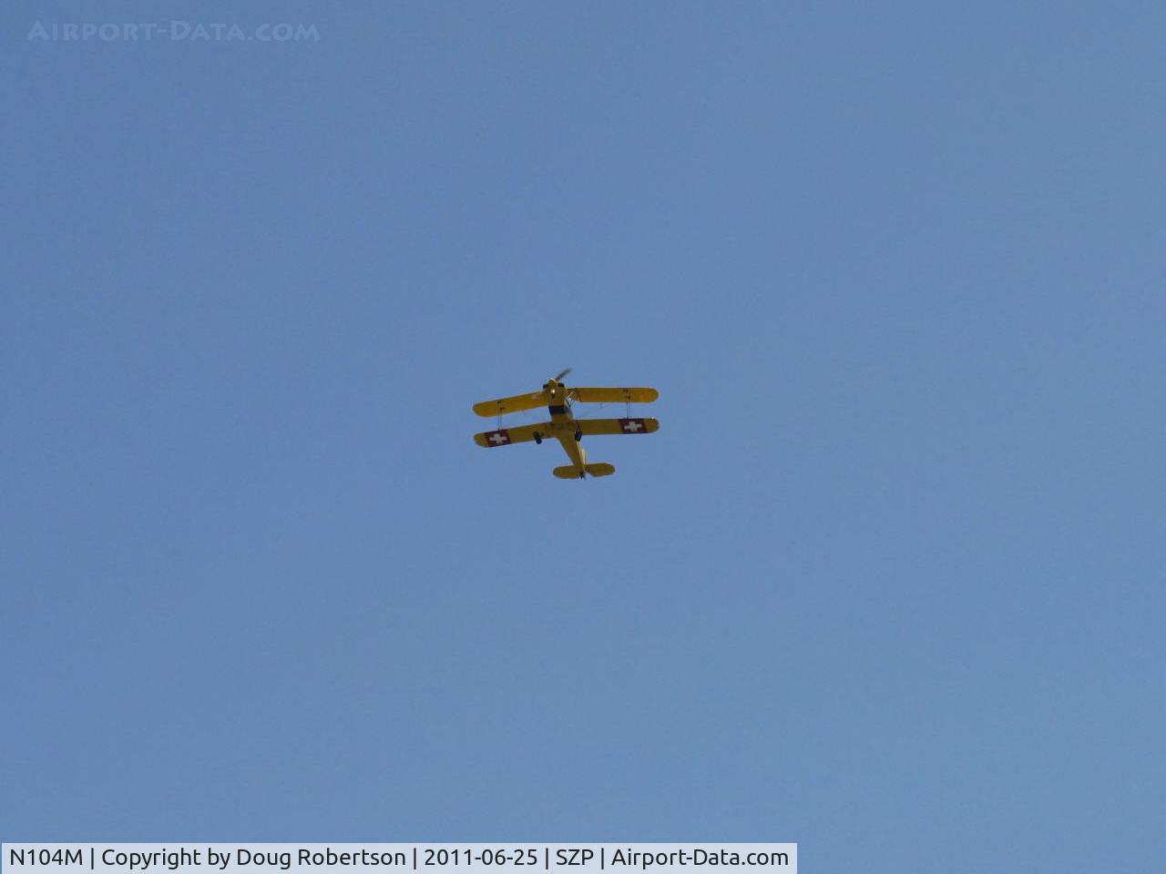 N104M, 2002 SSH T-131PA Jungmann C/N 157, 1992 Galpin Bucker JUNGMANN AERO Z 131, Lycoming IO-360 A&C 200 Hp conversion, takeoff climb Rwy 22