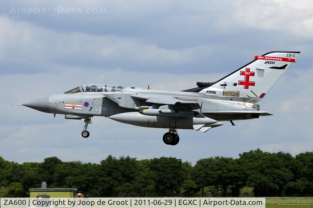 ZA600, 1982 Panavia Tornado GR.4 C/N 122/BS039/2123, 95 years 41 Sq special colours. The code EB-G dates back to Spitfire Ia N3162, that flew as EB-G in the Battle of Britain.