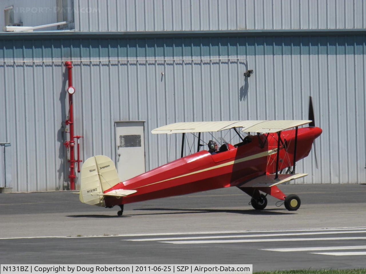 N131BZ, 1961 CASA 1-131E Jungmann C/N Not found E3B-563/N131BZ, 1961 Bucker JUNGMANN 131, Lycoming O-320 conversion, taxi to Rwy 22