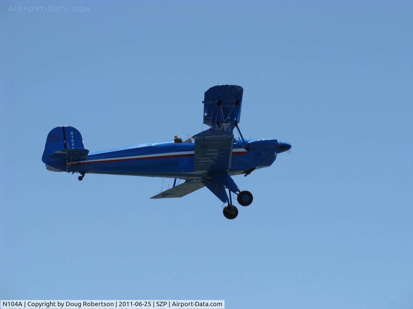 N104A, 1947 Aero C.104S Jungmann C/N 212, 1947 Bucker BU1.131 JUNGMANN, Lycoming O-360 O&VO 180 Hp upgrade conversion, takeoff climb Rwy 22 for Bucker group lunch at L70