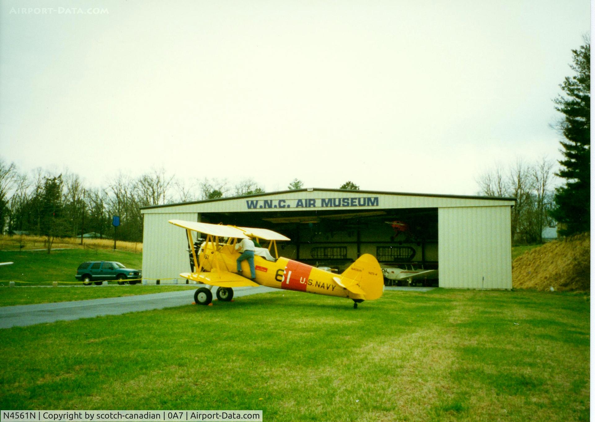 N4561N, 1943 Boeing A75N1 (PT17) C/N 75-8435, 1943 Boeing-Stearman N2S-4 N4561N at the Western North Carolina Air Museum, Hendersonville-Winkler Airport, Hendersonville, NC