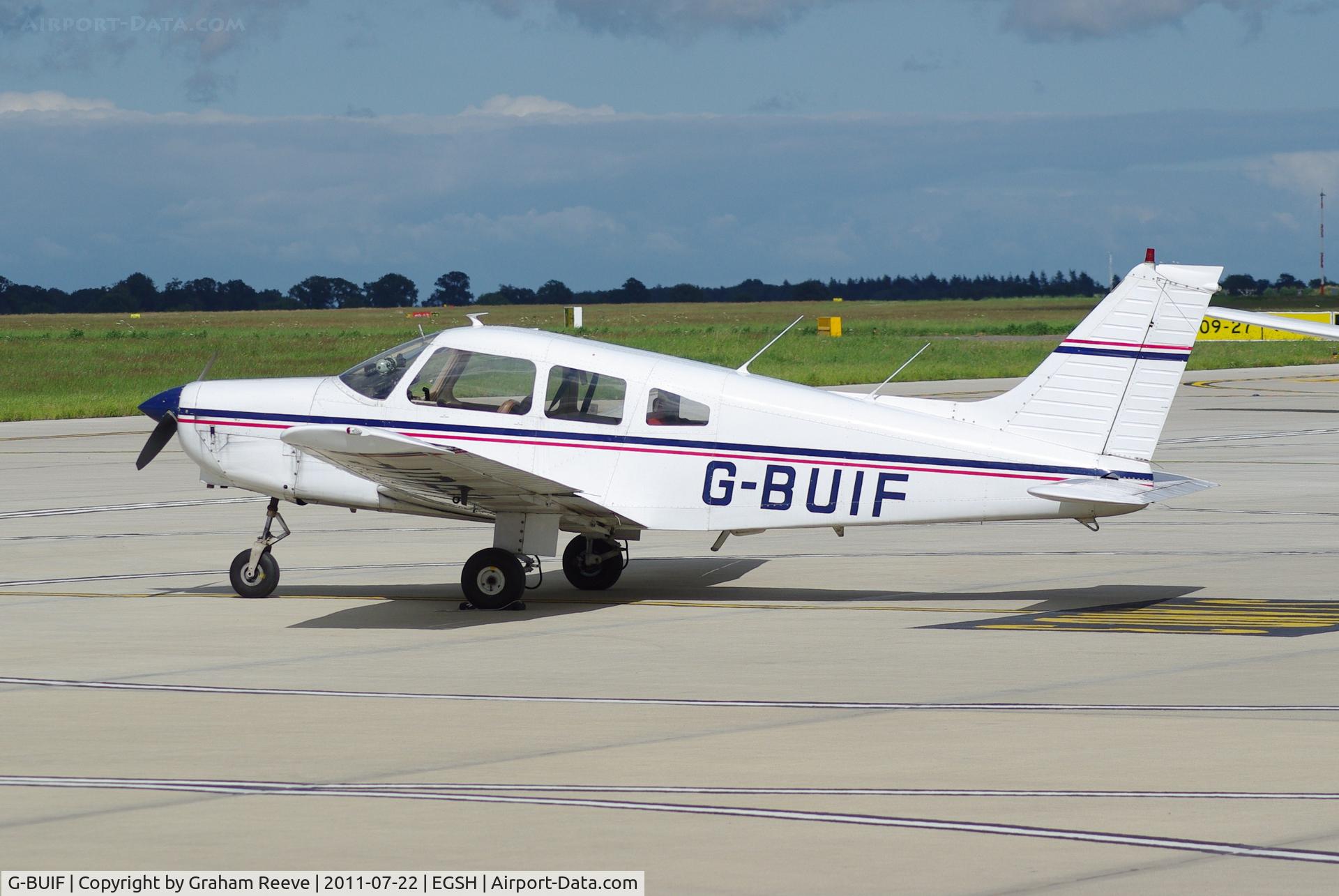 G-BUIF, 1979 Piper PA-28-161 Cherokee Warrior II C/N 28-7916406, Parked at Norwich.