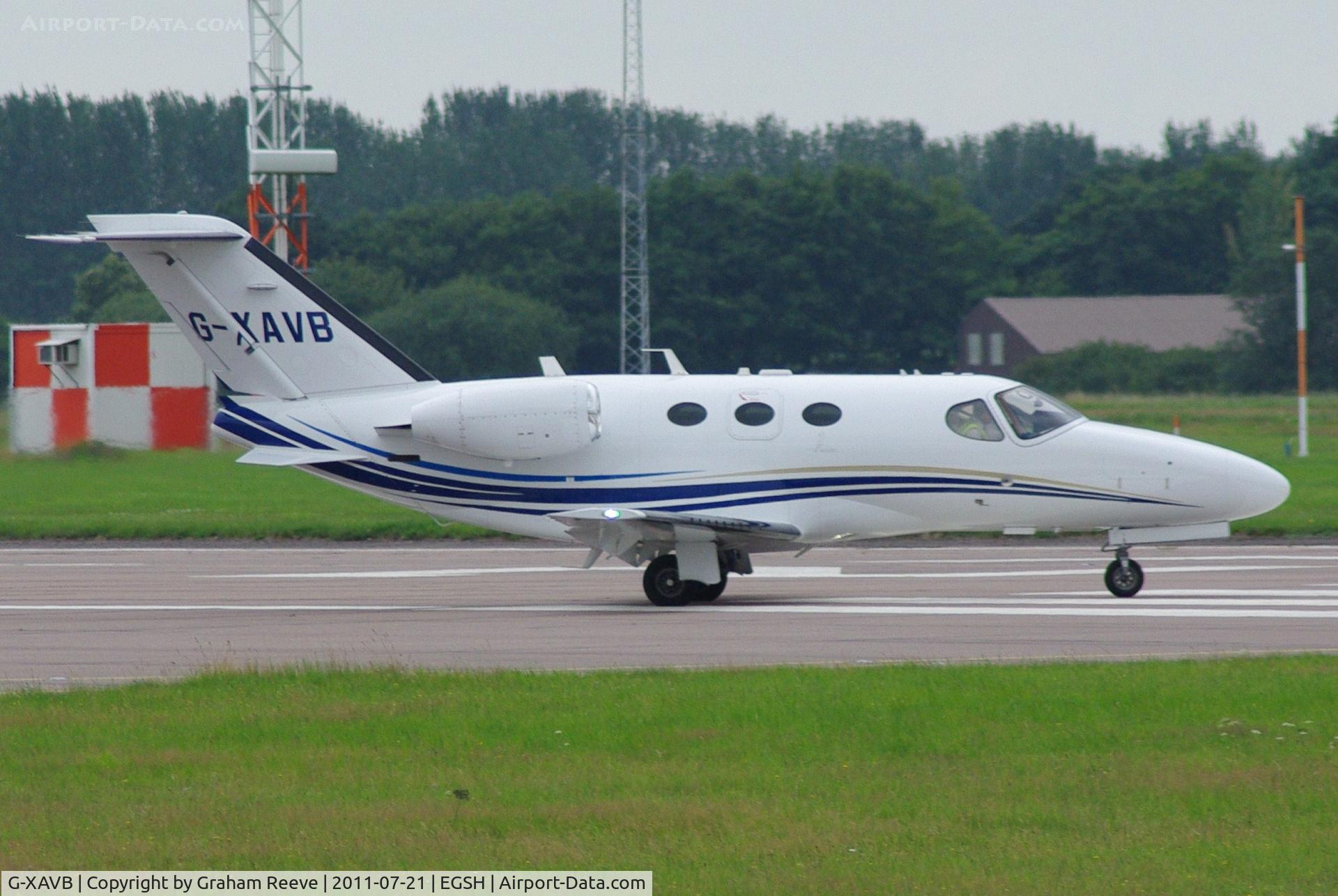 G-XAVB, 2010 Cessna 510 Citation Mustang Citation Mustang C/N 510-0283, About to depart.