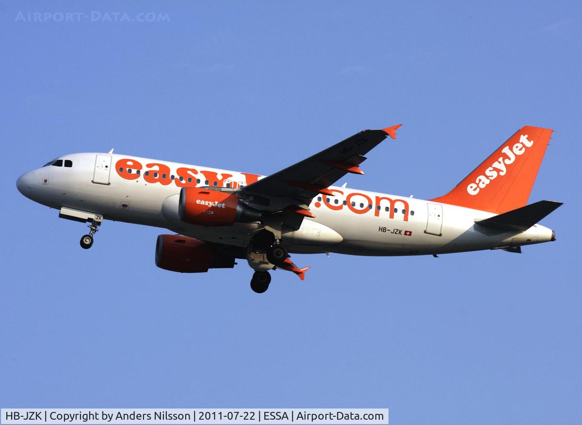 HB-JZK, 2004 Airbus A319-111 C/N 2319, Departing runway 08.