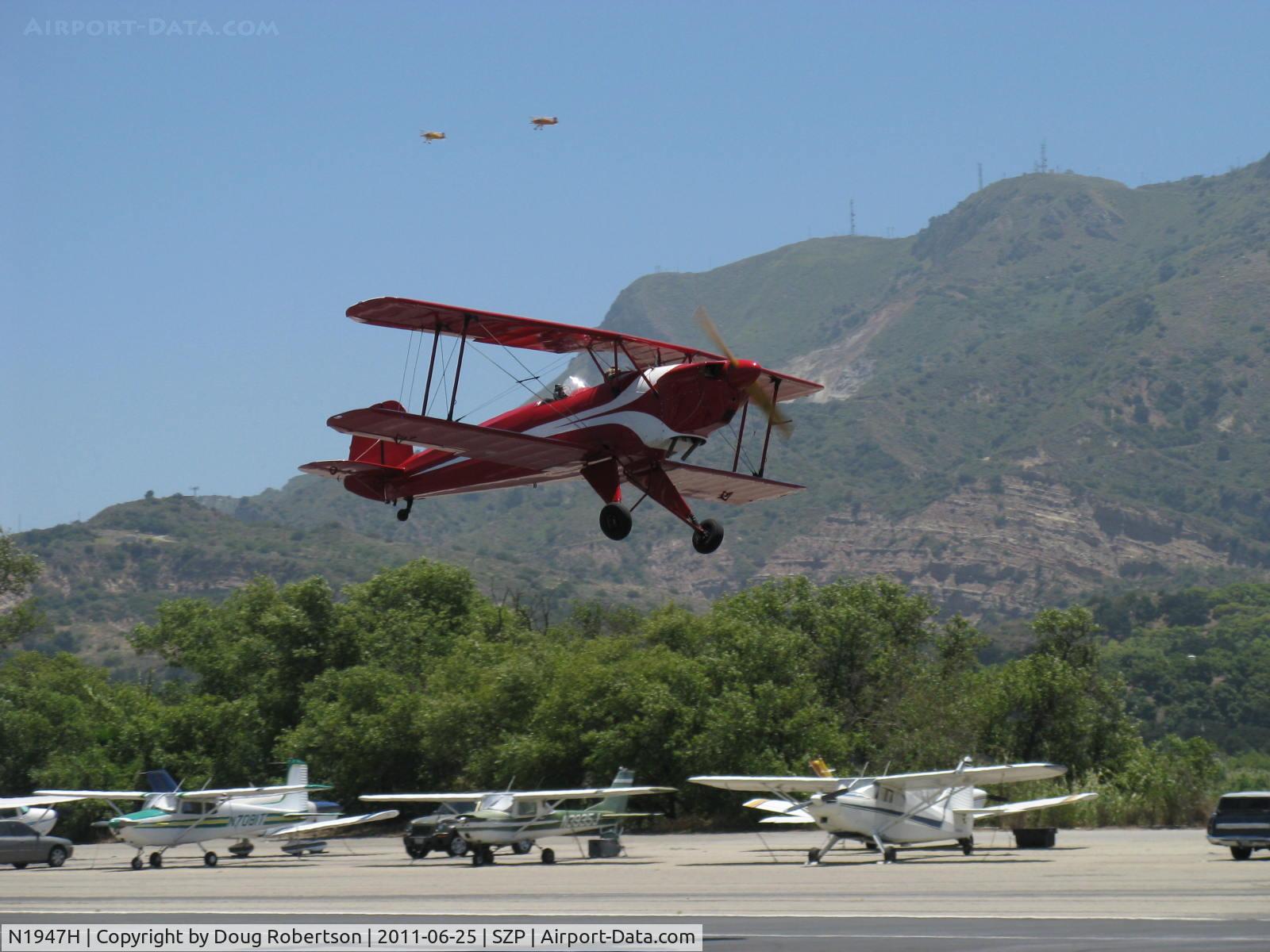 N1947H, 1947 Bucker Bu-131 Jungmann C/N 185, 1947 AERO Z Bucker JUNGMANN 131, Lycoming O&VO-360 upgrade, takeoff climb Rwy 22
