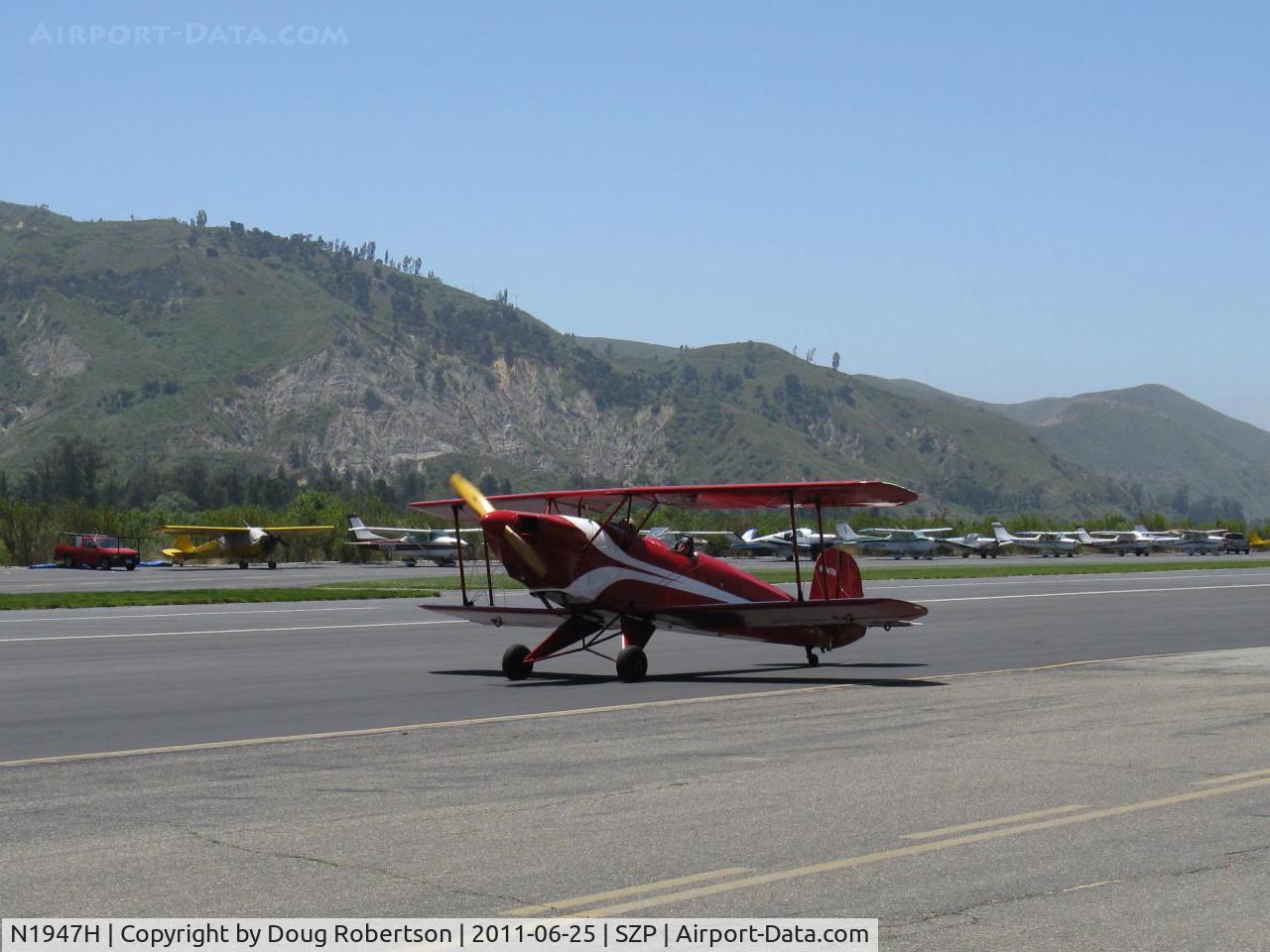 N1947H, 1947 Bucker Bu-131 Jungmann C/N 185, 1947 AERO Z Bucker JUNGMANN 131, Lycoming O&VO-360 upgrade, taxi to Rwy 22
