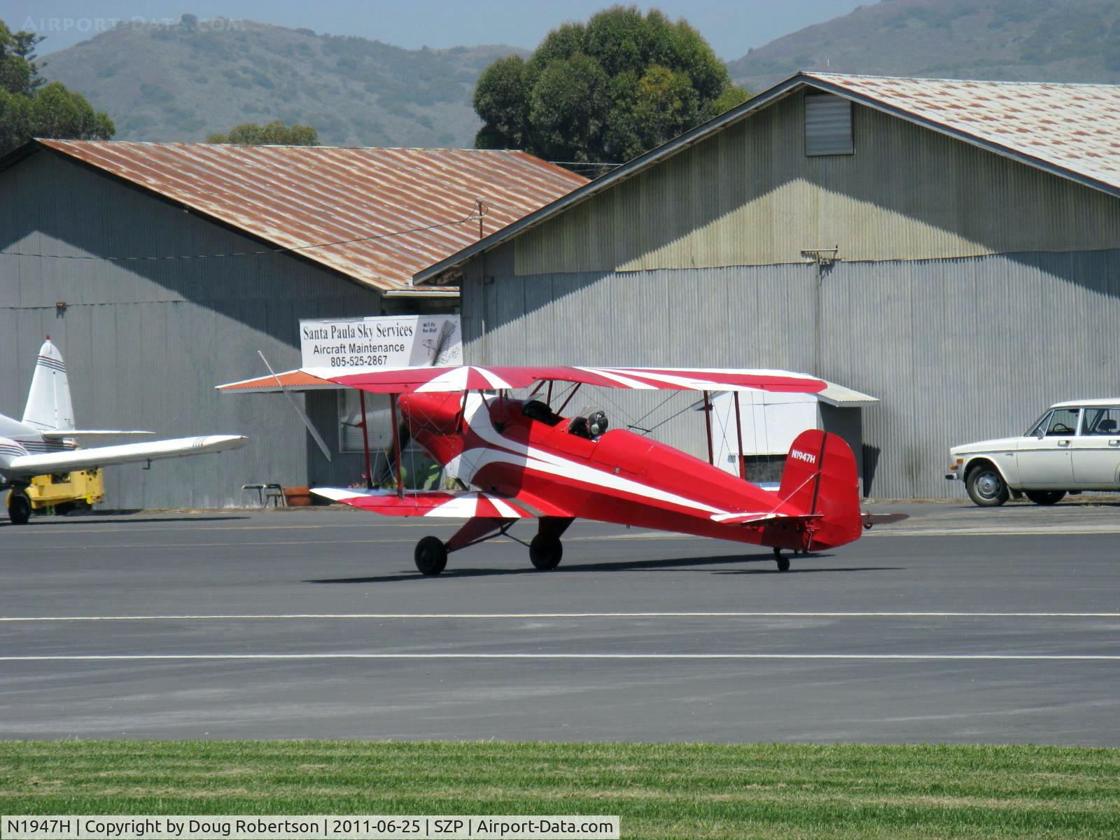 N1947H, 1947 Bucker Bu-131 Jungmann C/N 185, 1947 AERO Z Bucker JUNGMANN 131, Lycoming O&VO-360 upgrade, taxi off the active