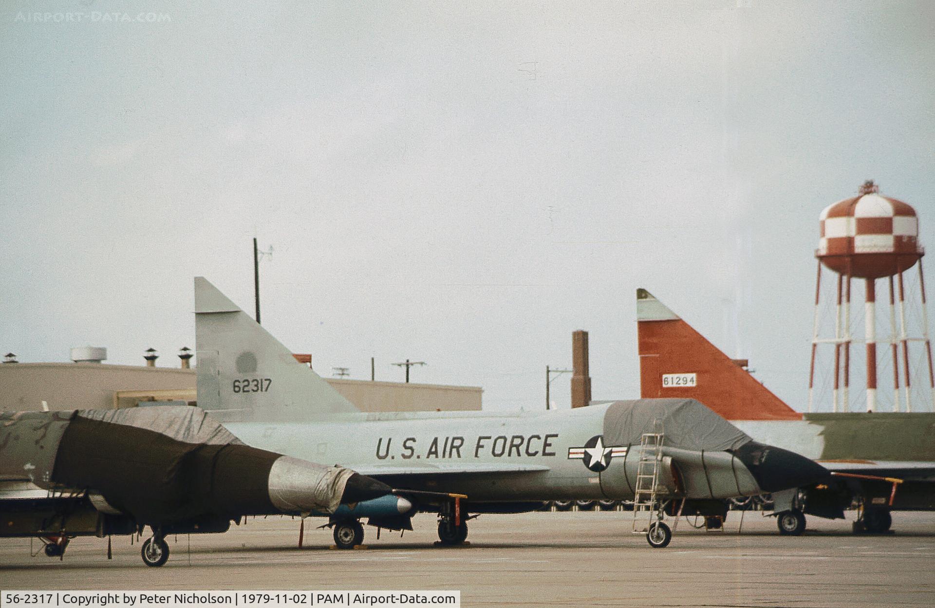 56-2317, 1956 Convair TF-102A Delta Dagger C/N Not found 56-2317, Another view of this TF-102A Delta Dagger at the Air Defence Weapons Centre at Tyndall AFB in November 1979.
