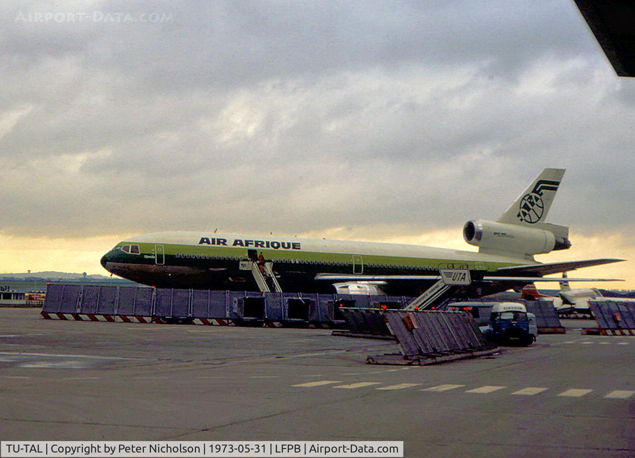 TU-TAL, 1972 McDonnell Douglas DC-10-30 C/N 46890, DC-10-30 of Air Afrique at Le Bourget in May 1973.