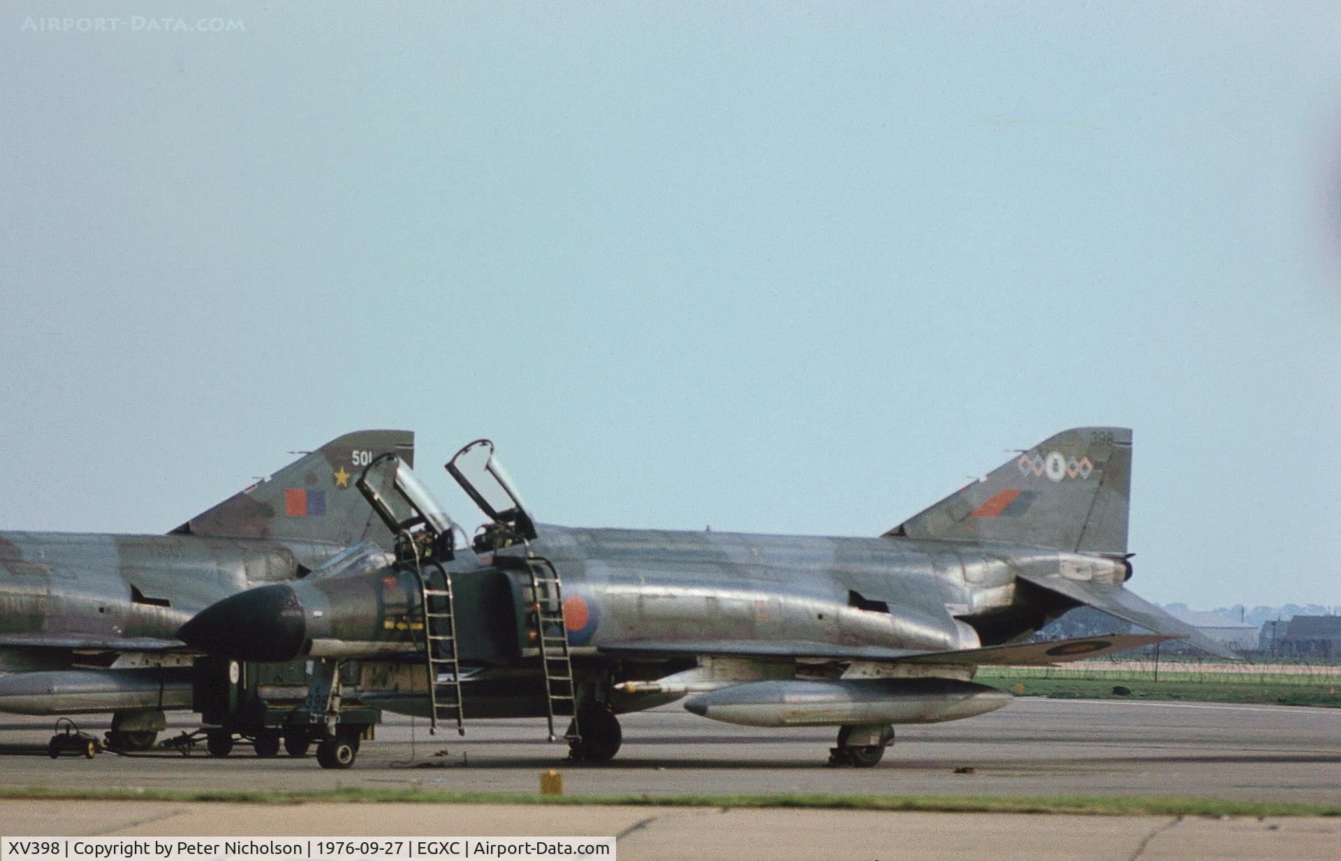 XV398, 1968 McDonnell Douglas Phantom FGR2 C/N 2864/9228, Phantom FGR.2 of 64[Reserve] Squadron on the flight-line at RAF Coningsby in September 1976.