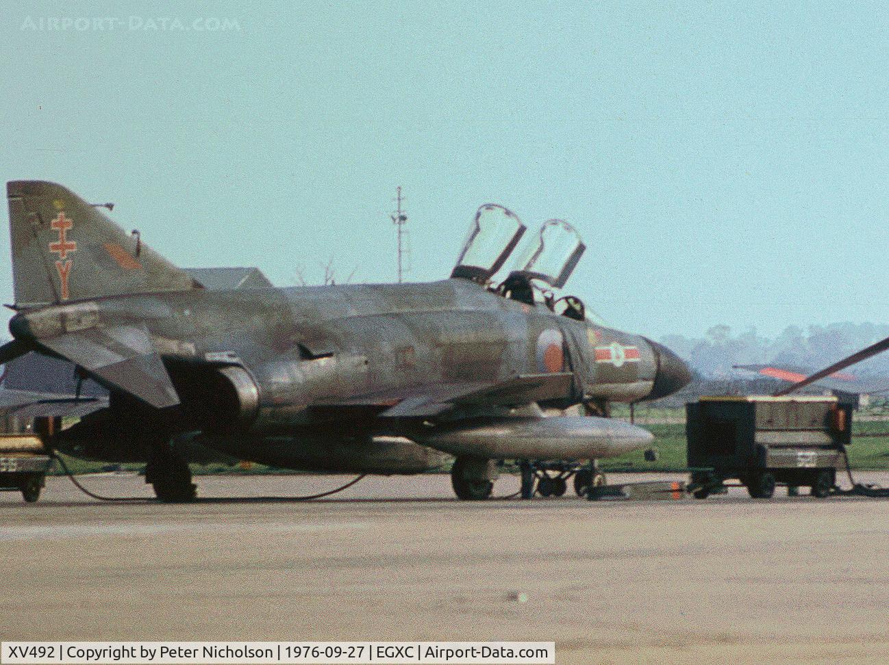 XV492, 1969 McDonnell Douglas Phantom FGR2 C/N 3413, Phantom FGR.2 of 228 Operational Conversion Unit on the flight-line at RAF Coningsby in September 1976.