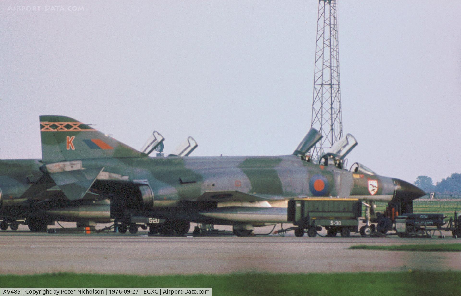 XV485, 1969 McDonnell Douglas Phantom FGR2 C/N 3377, Phantom FGR.2 of 29 Squadron on the flight-line at RAF Coningsby in September 1976.