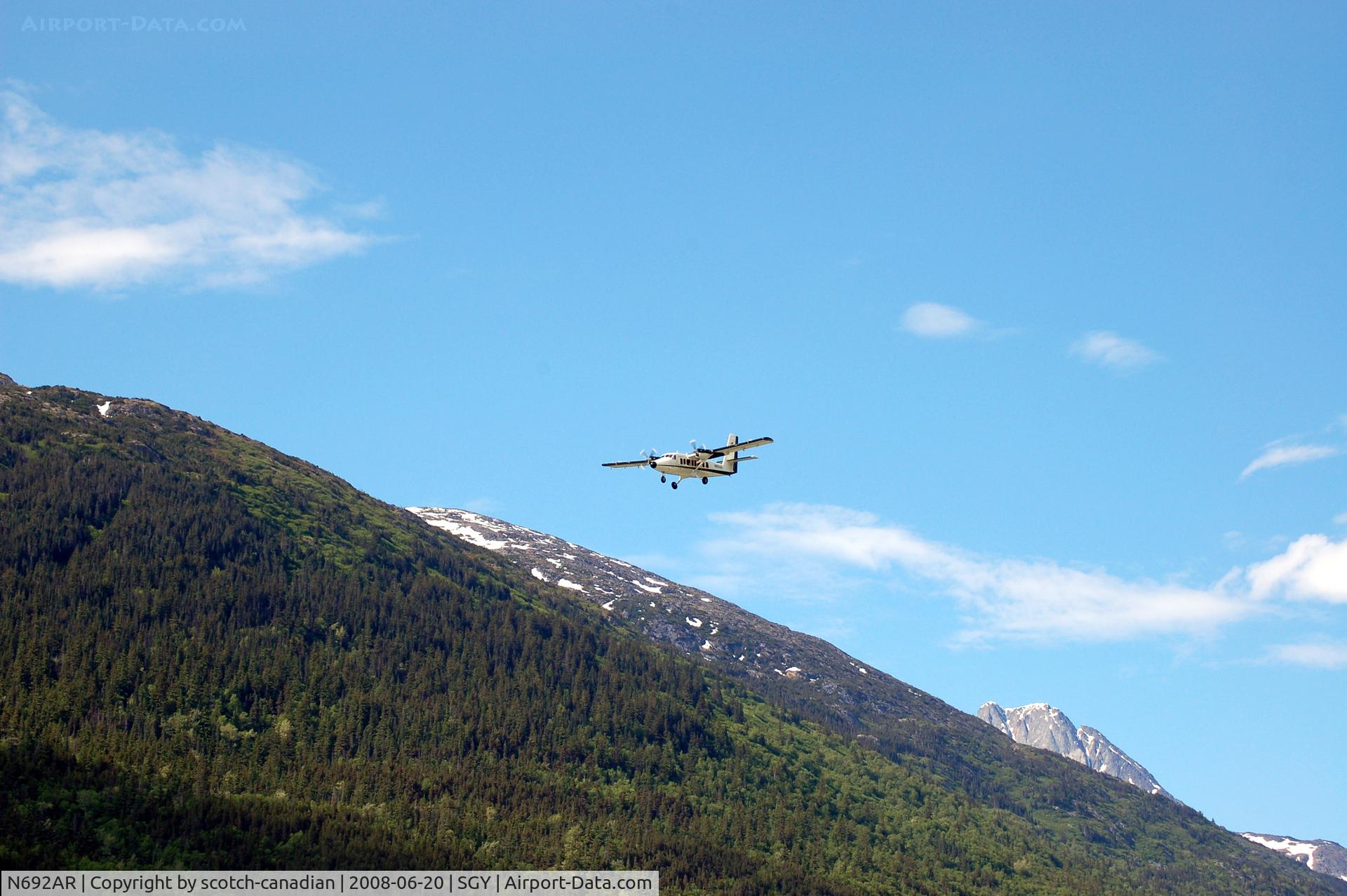 N692AR, 1980 De Havilland Canada DHC-6-300 Twin Otter C/N 692, 1980 de Havilland DHC-6-300 N692AR on final approach to Skagway Airport, Skagway, AK