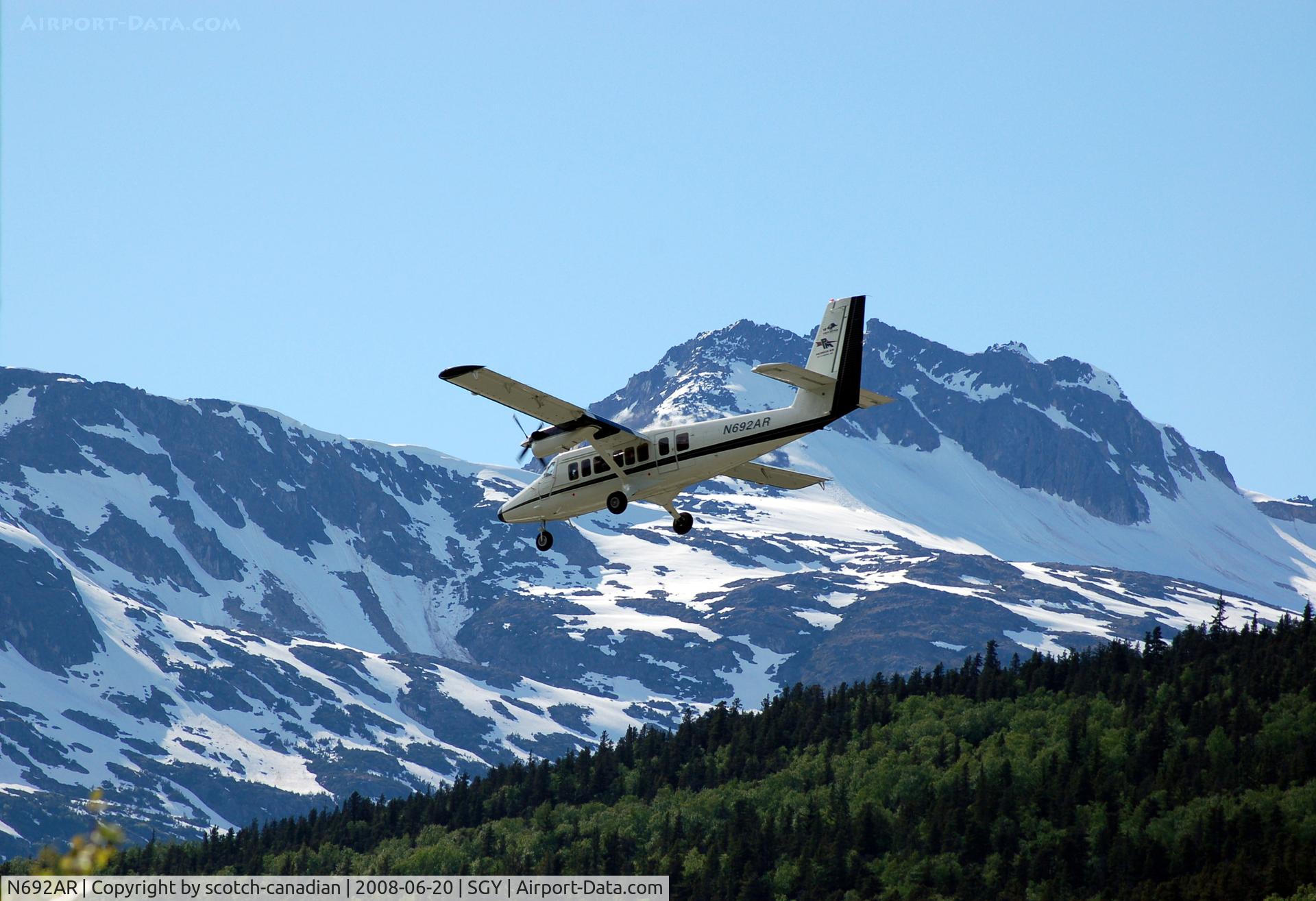 N692AR, 1980 De Havilland Canada DHC-6-300 Twin Otter C/N 692, 1980 de Havilland DHC-6-300 N692AR on final approach to Skagway Airport, Skagway, AK