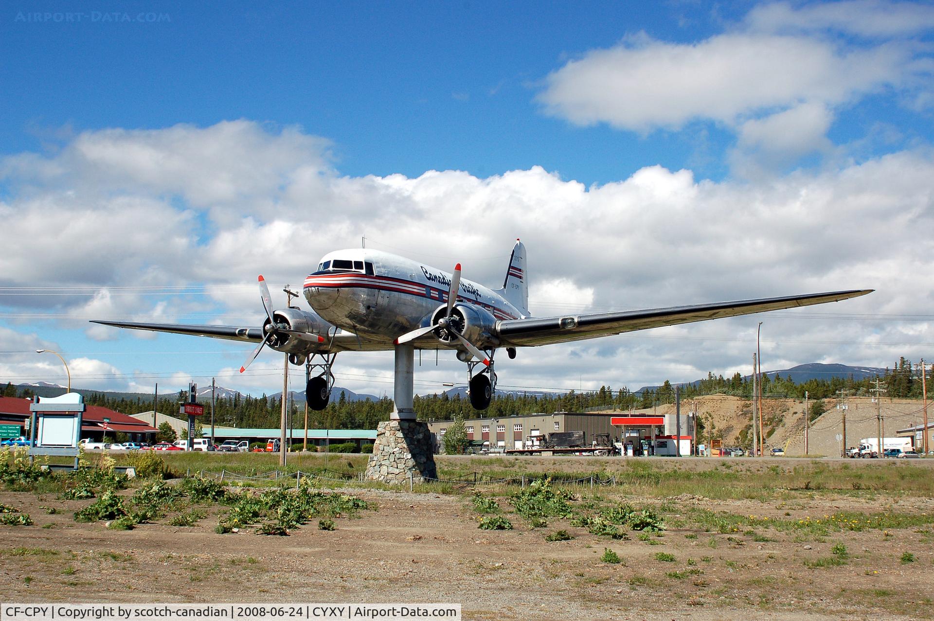 CF-CPY, 1944 Douglas DC-3 (C-47) C/N 4666, Douglas DC-3 CF-CPY Weather Vane at Whitehorse, YT