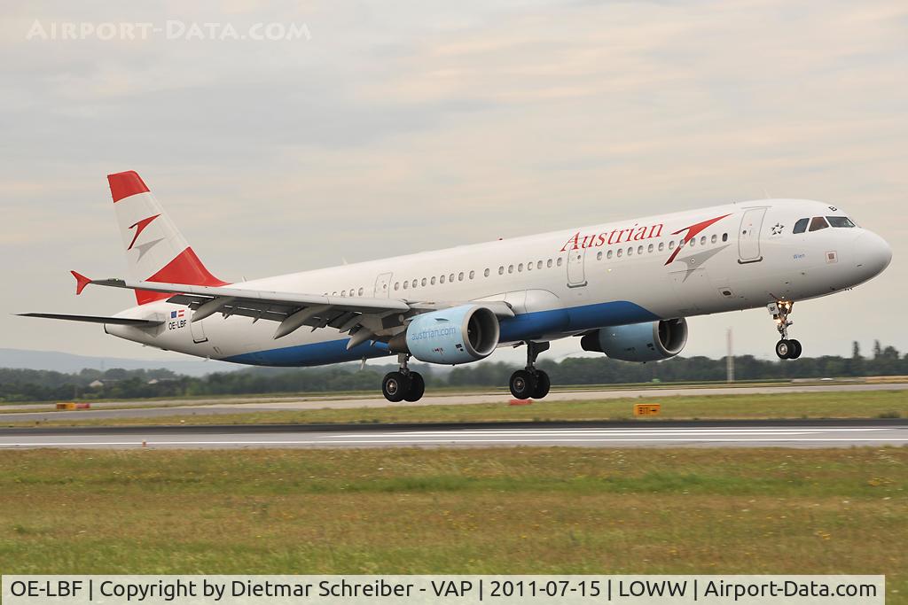 OE-LBF, 2001 Airbus A321-211 C/N 1458, Austrian Airlines Airbus 321
