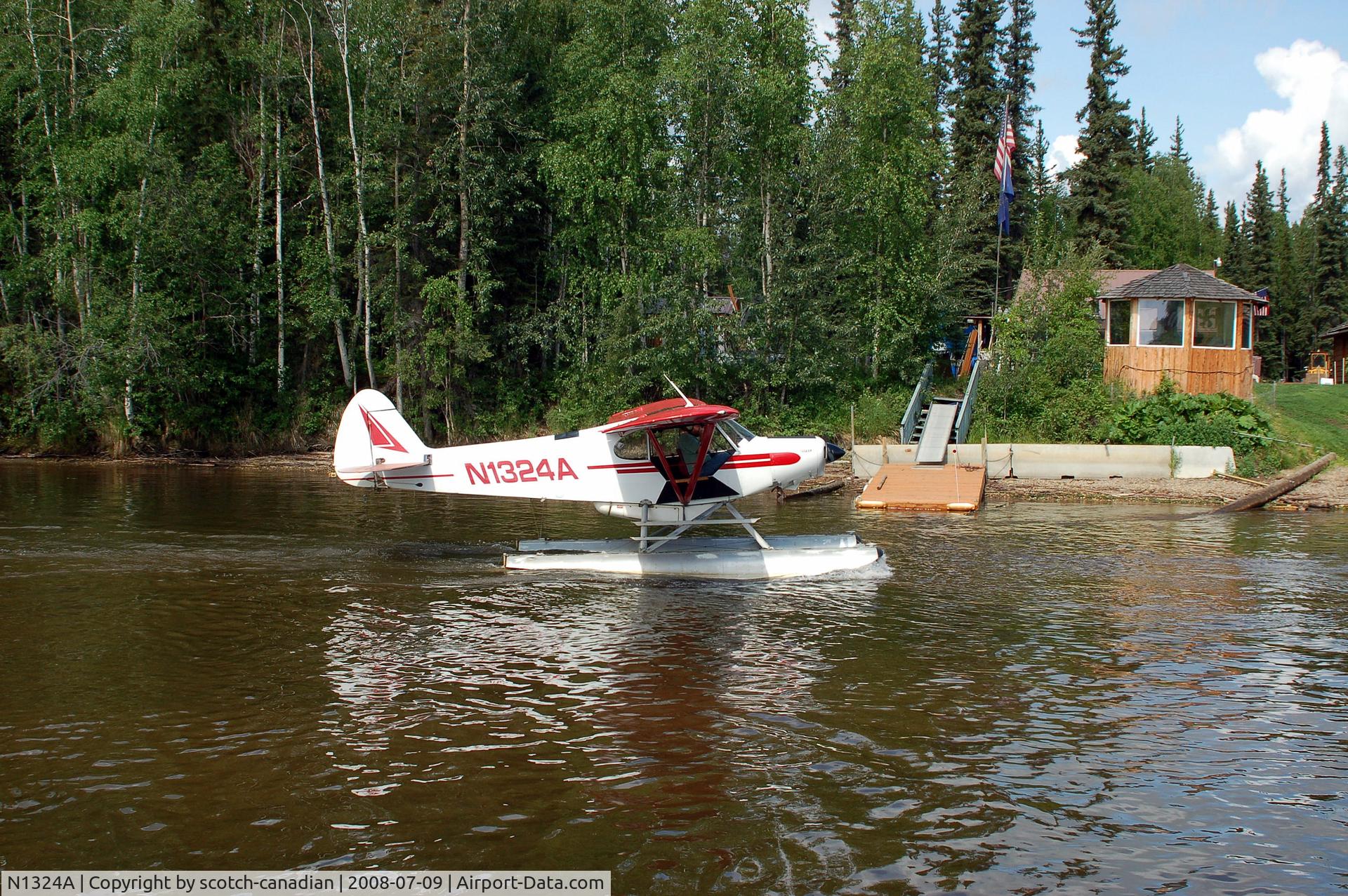 N1324A, 1951 Piper PA-18-125 Super Cub C/N 18-1134, 1951 Piper PA18-125 Float Plane on the Chena River at Fairbanks, AK