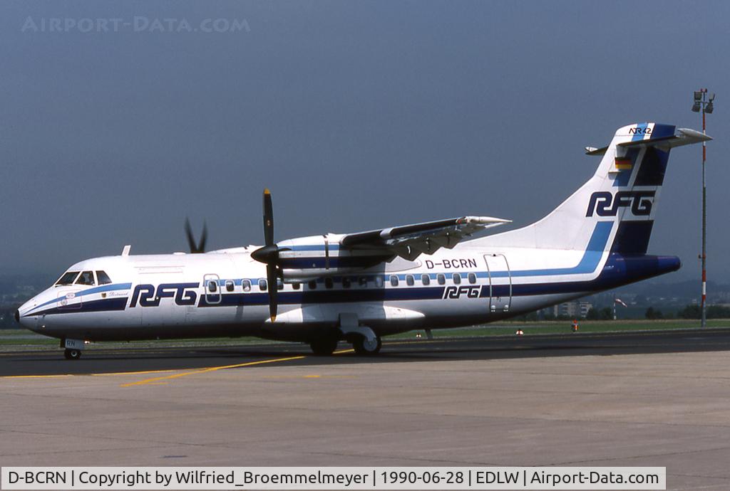 D-BCRN, 1987 ATR 42-300 C/N 053, RFG - Regionalflug GmbH / Taxiing from Apron to Runway 24.