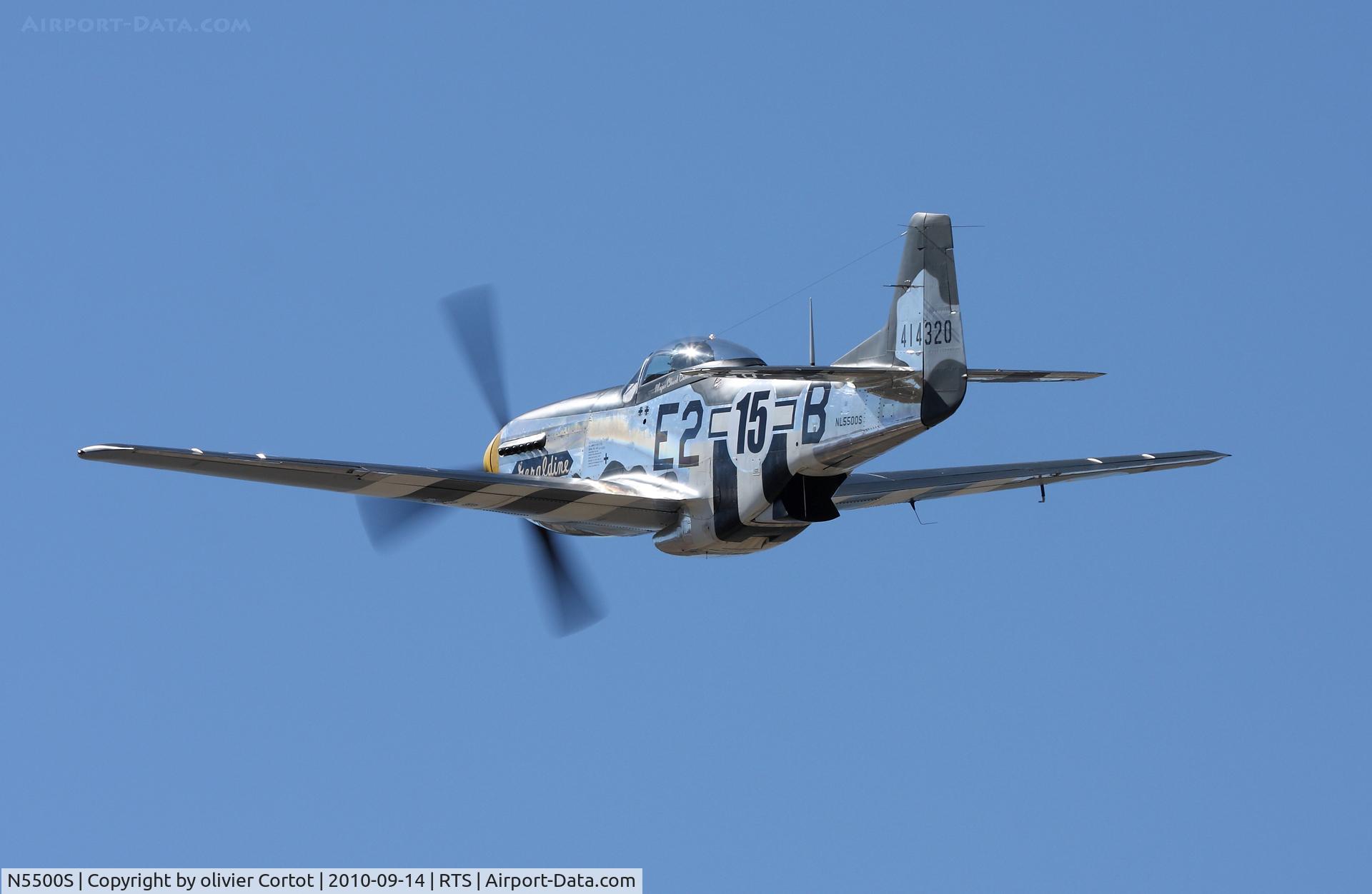 N5500S, 1944 North American F-51D Mustang C/N 44-63655, Taking off under the sun of nevada