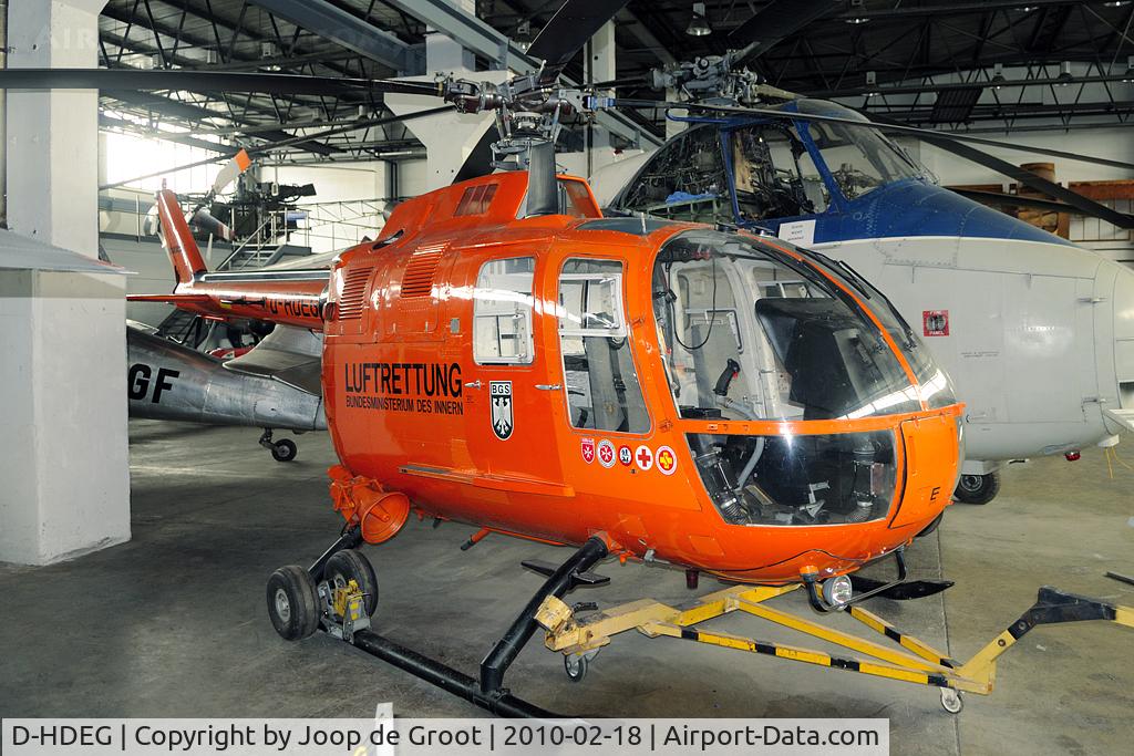 D-HDEG, MBB Bo-105C C/N S-139, Luftrettung medivac helicopter preserved in Wernigerode