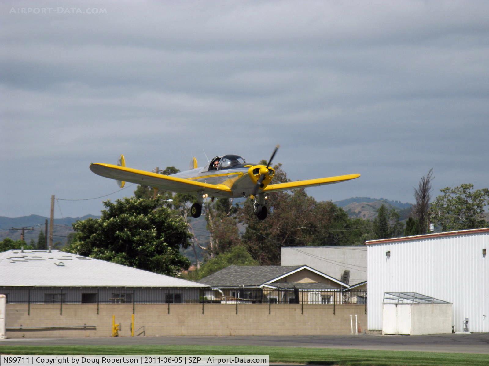 N99711, 1946 Erco 415D Ercoupe C/N 2334, 1946 ERCO Ercoupe 415-D, Continental O-200 100 Hp upgrade, landing Rwy 04
