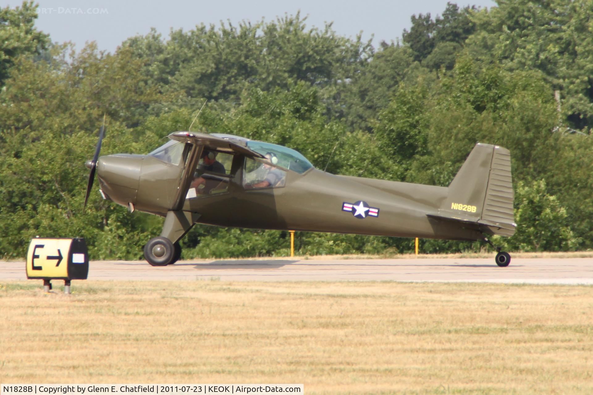 N1828B, 1948 Luscombe T-8F Silvaire C/N 6255, Turning onto Runway 14 for departure