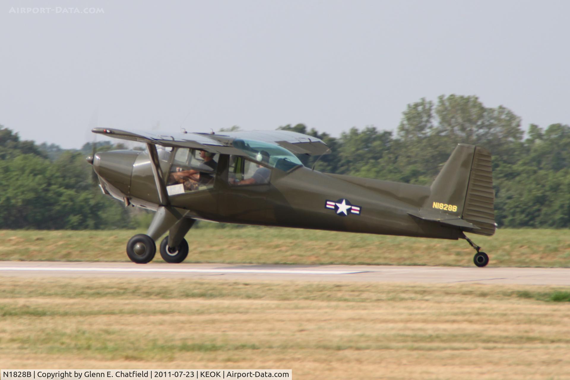 N1828B, 1948 Luscombe T-8F Silvaire C/N 6255, Departure roll on Runway 14