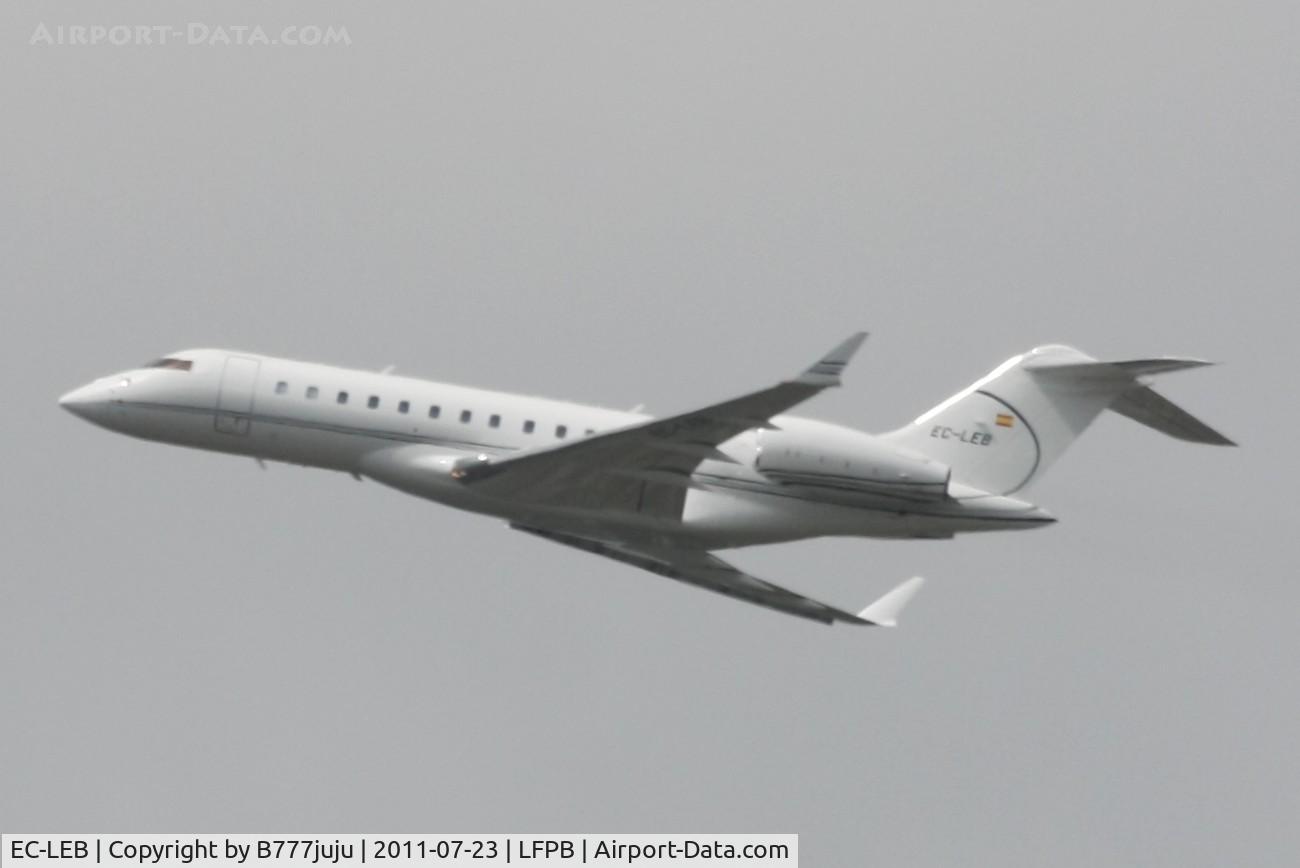 EC-LEB, 2008 Bombardier BD-700-1A10 Global Express C/N 9303, on transit at Le Bourget