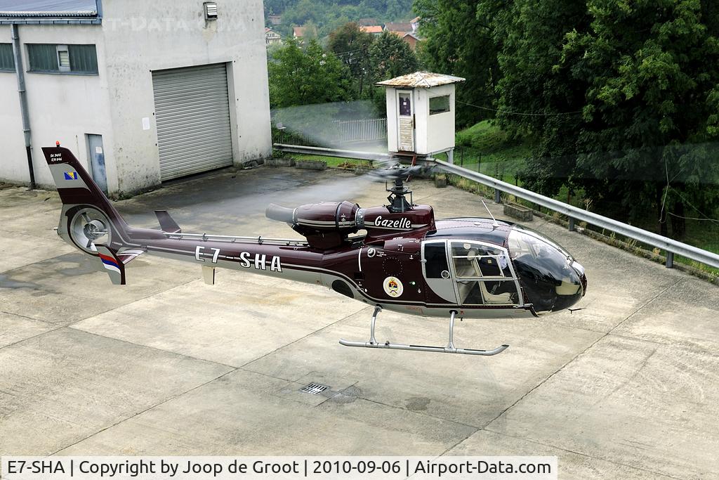 E7-SHA, Soko SA-341G Gazelle C/N 046, This former Srpska AF Gazelle has been transferred to the government of Republika Srpska. It operates from the IKAR factory in the southern outskirts of Banja Luka.