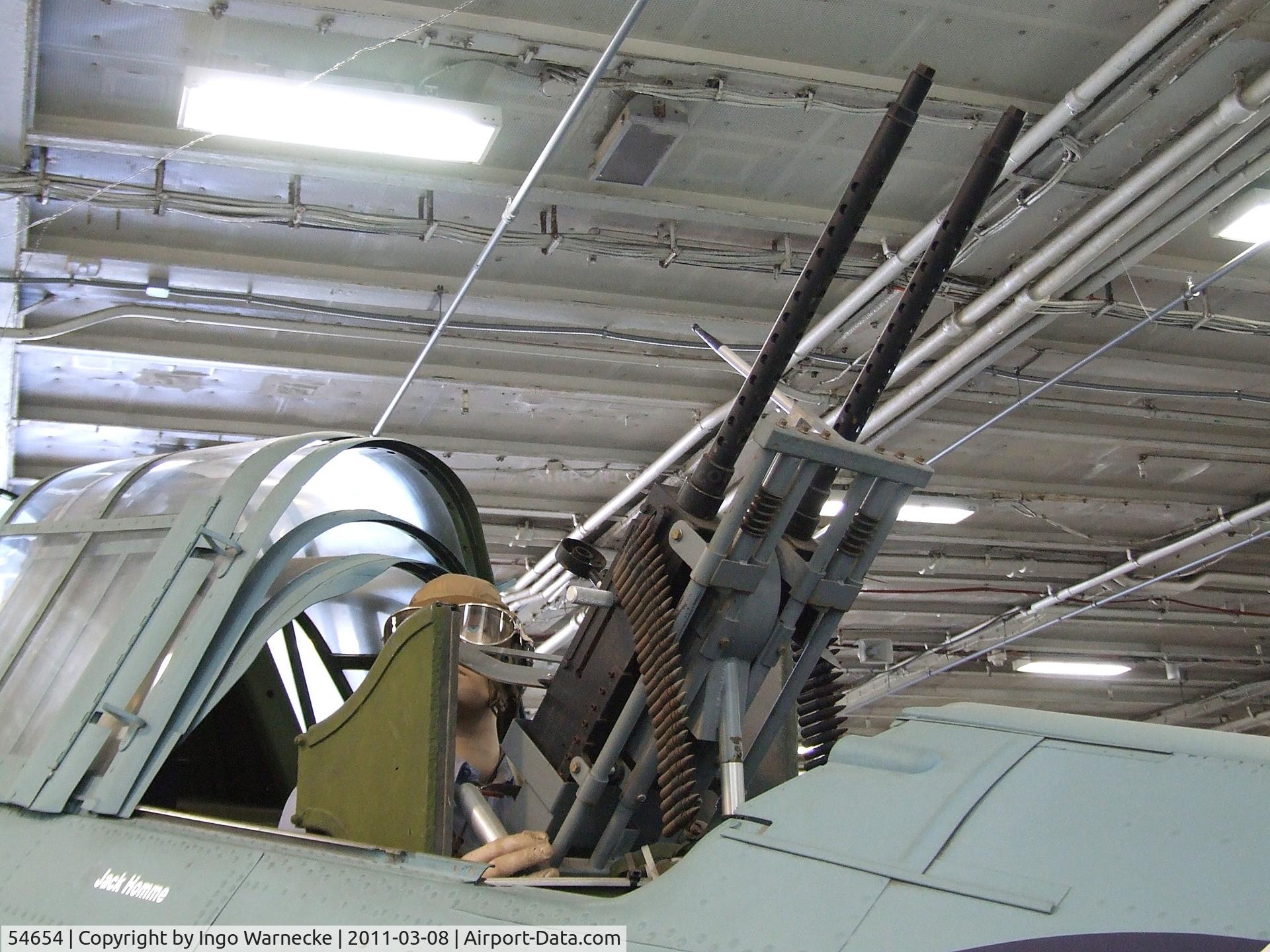 54654, Douglas SBD-6 Dauntless C/N 6168, Douglas SBD-6 Dauntless (rebuilt with aft fuselage of 54654 and parts of other SBDs) in the Hangar of the USS Midway Museum, San Diego CA