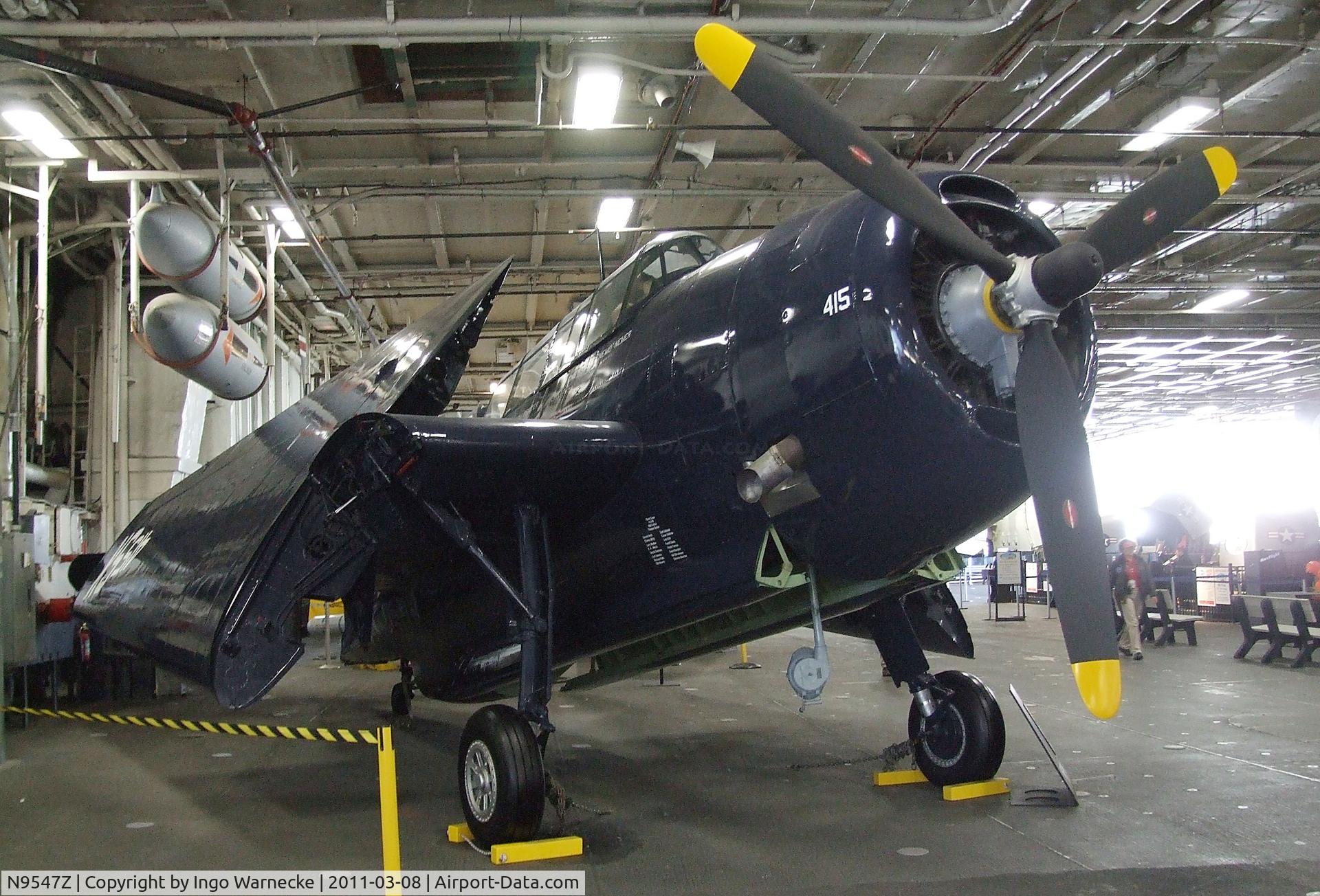 N9547Z, Grumman TBM-3E Avenger C/N 85957, Grumman (General Motors) TBM-3E Avenger in the Hangar of the USS Midway Museum, San Diego CA