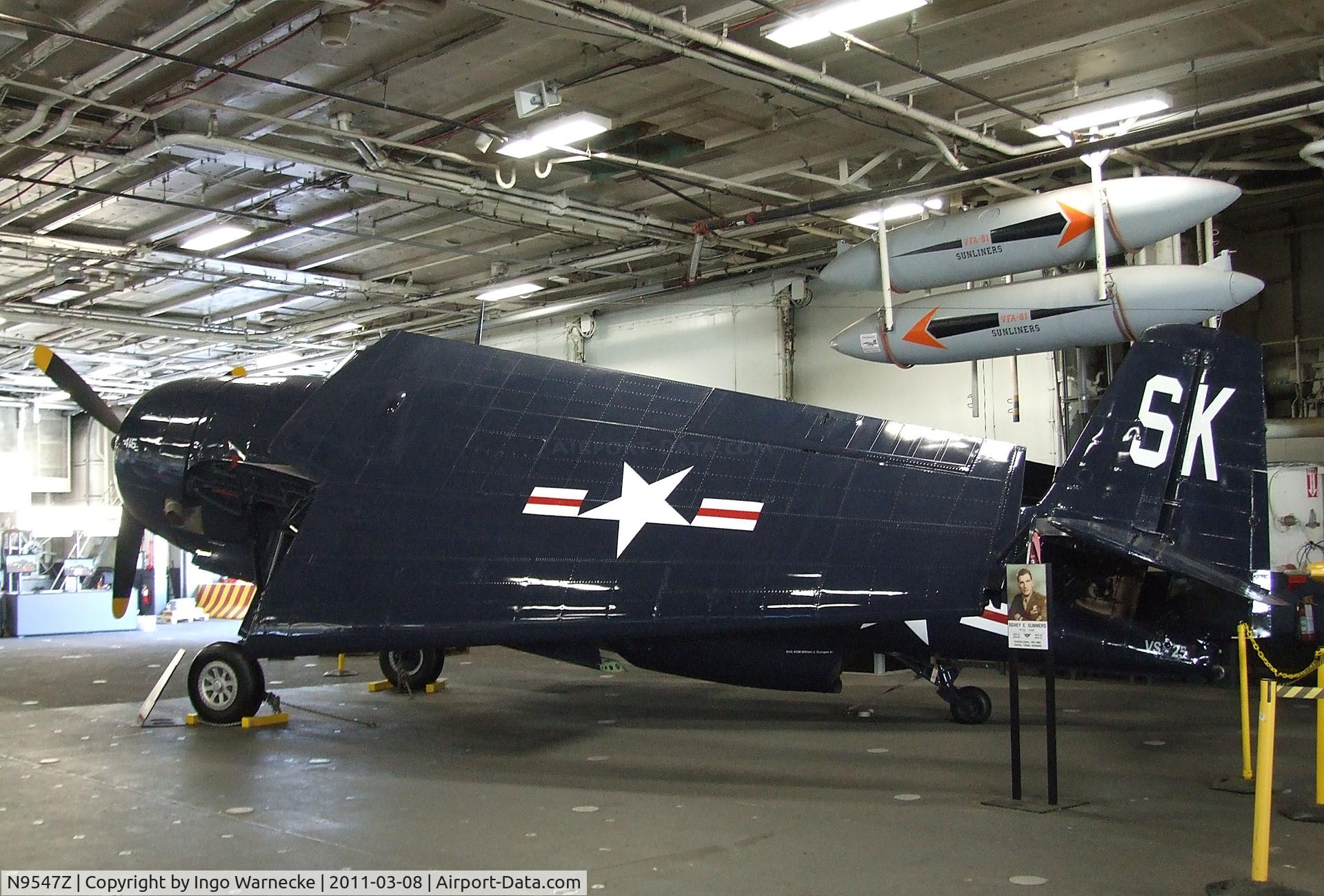 N9547Z, Grumman TBM-3E Avenger C/N 85957, Grumman (General Motors) TBM-3E Avenger in the Hangar of the USS Midway Museum, San Diego CA