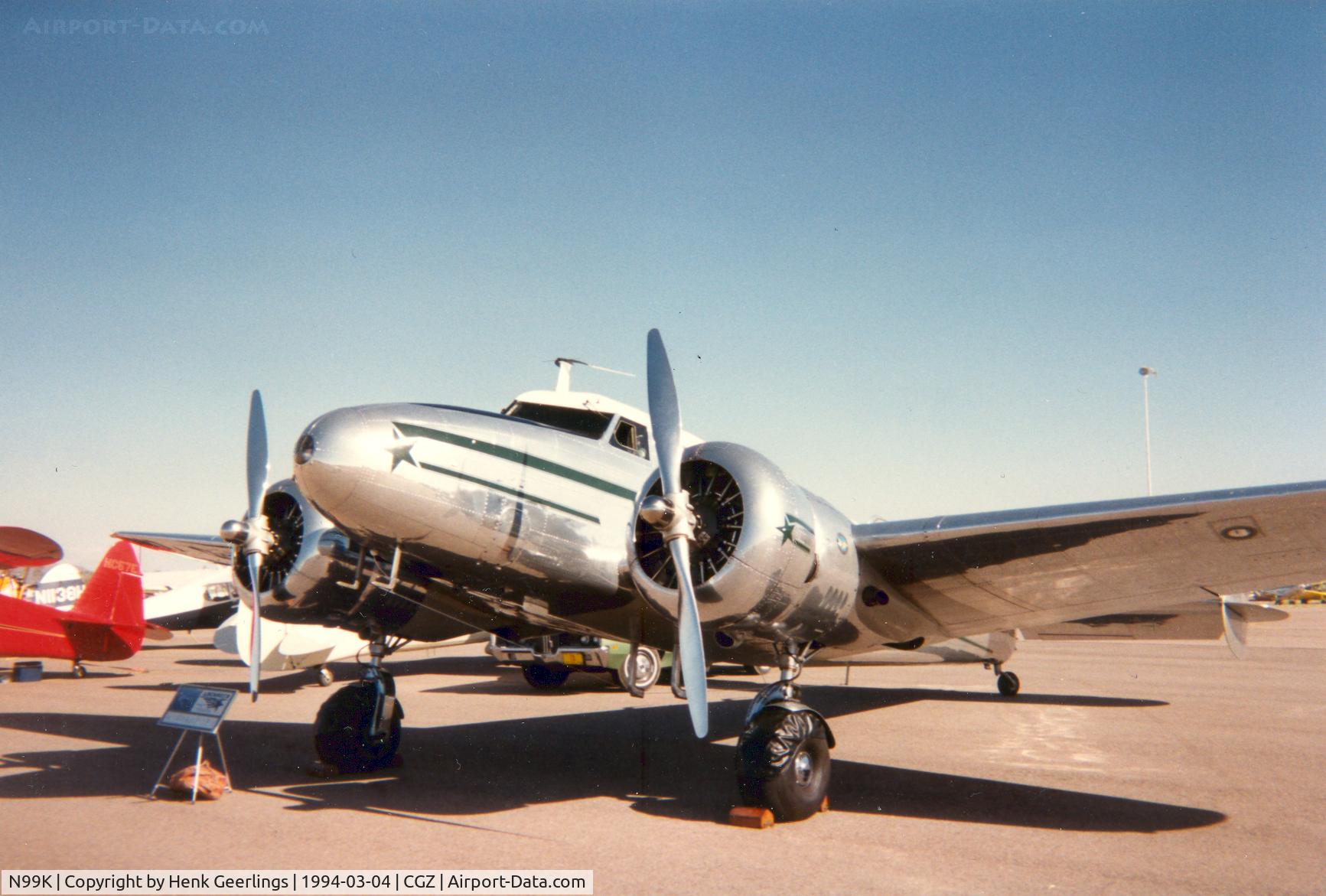 N99K, 1938 Lockheed 12A Electra Junior C/N 1250, Casa Grande AZ , Cactus Fly In