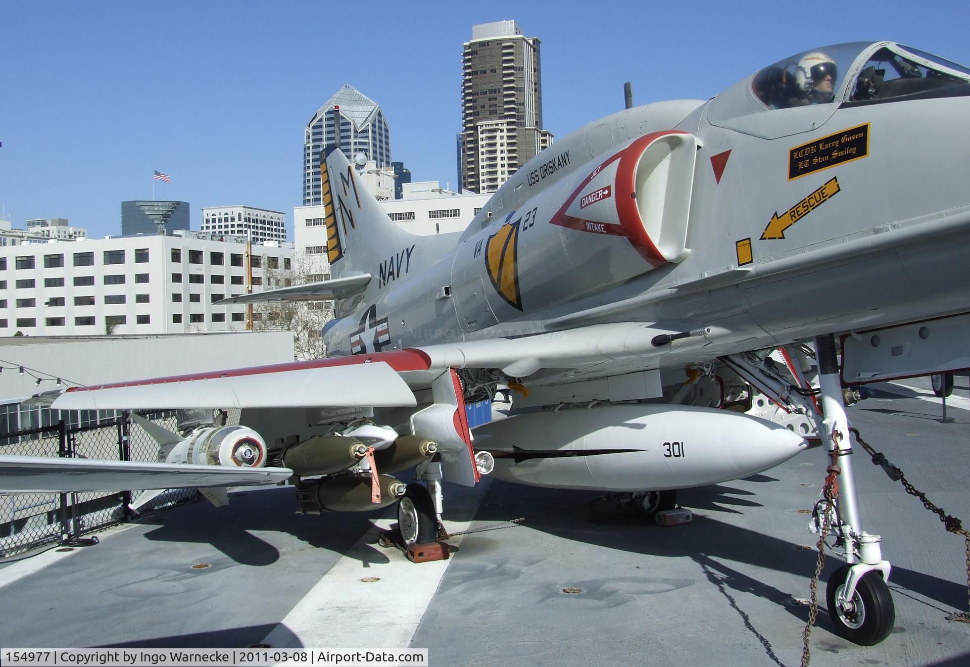154977, Douglas A-4F Skyhawk C/N 13793, Douglas A-4F Skyhawk on the flight deck of the USS Midway Museum, San Diego CA