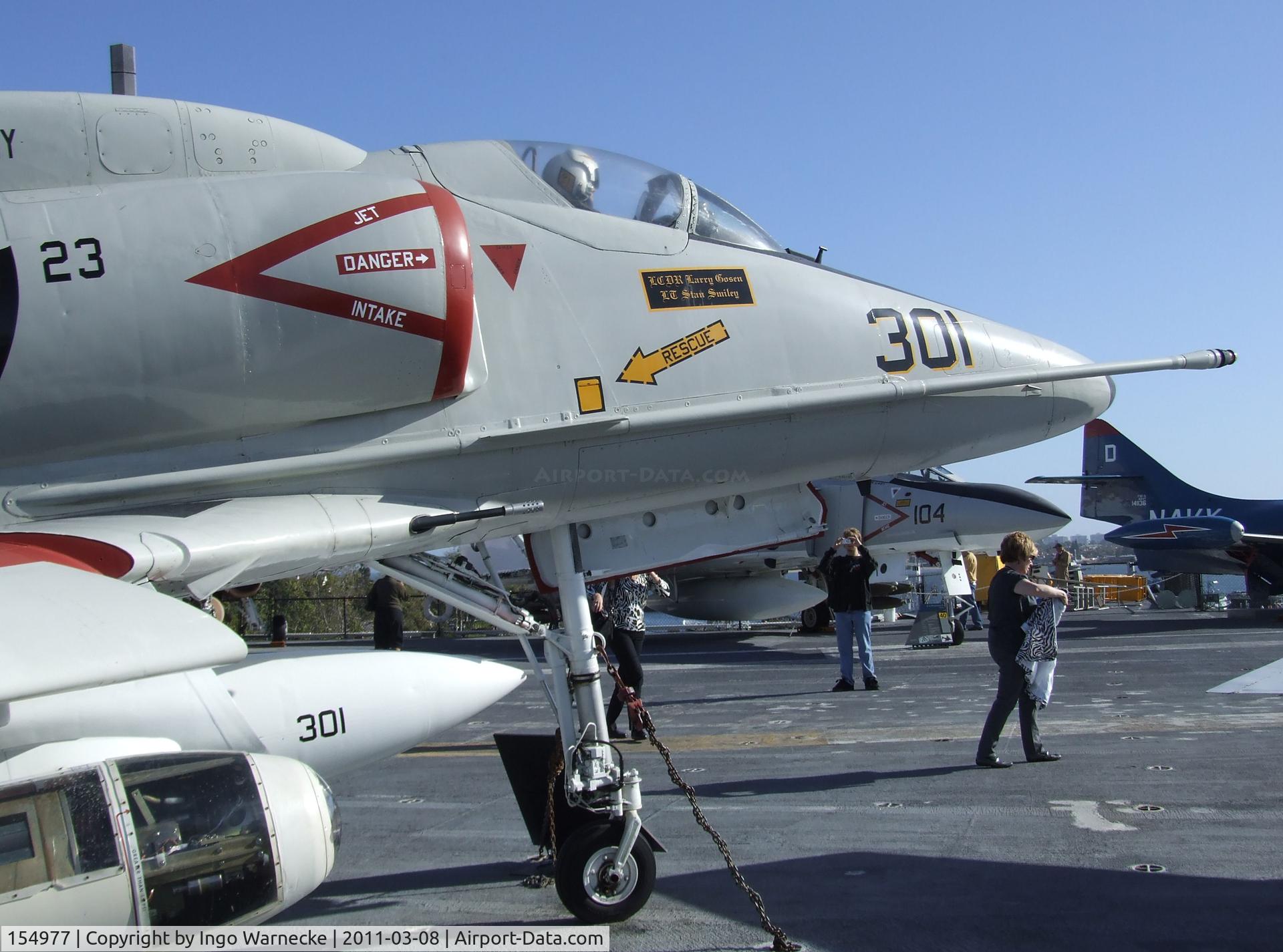 154977, Douglas A-4F Skyhawk C/N 13793, Douglas A-4F Skyhawk on the flight deck of the USS Midway Museum, San Diego CA