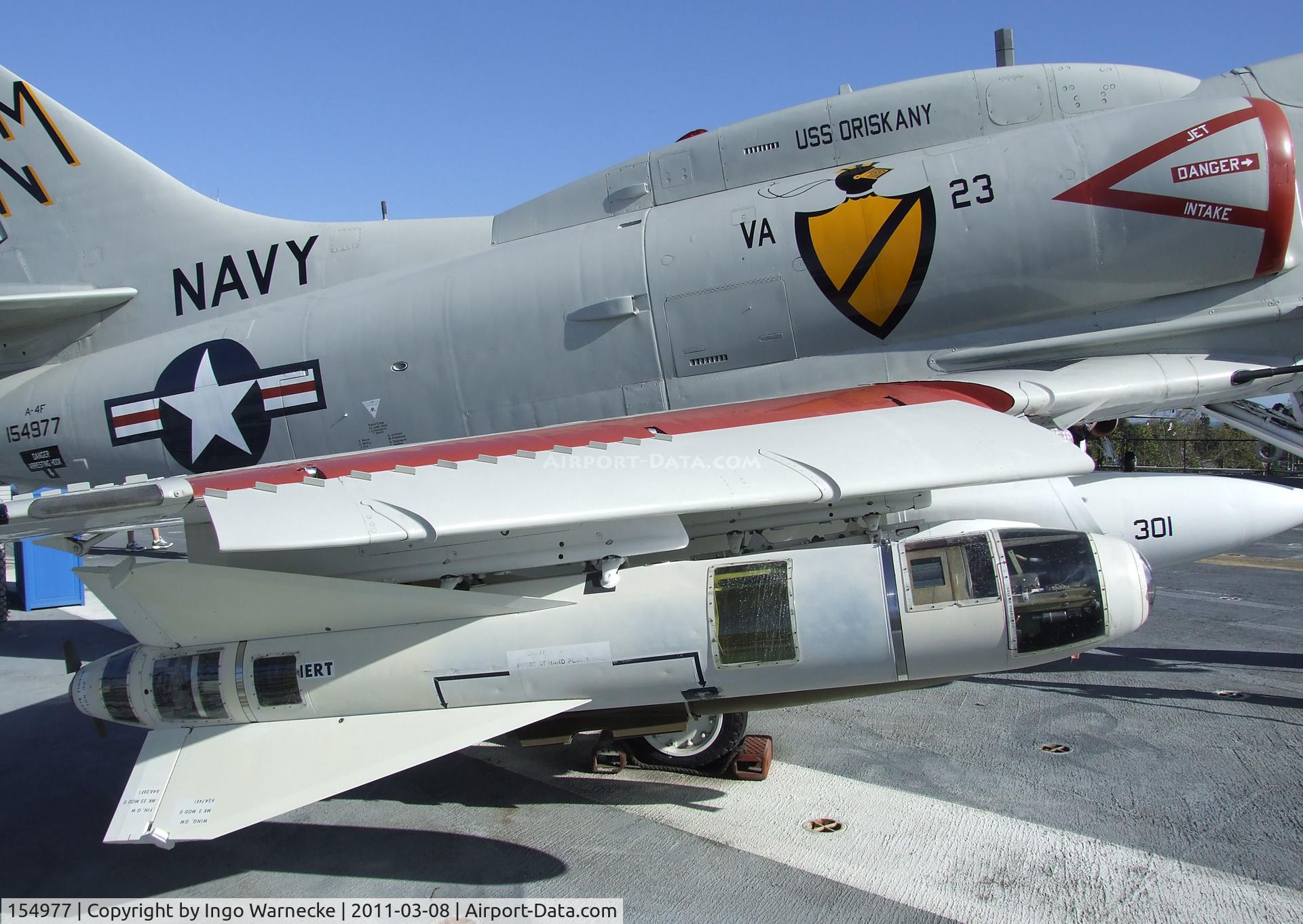 154977, Douglas A-4F Skyhawk C/N 13793, Douglas A-4F Skyhawk on the flight deck of the USS Midway Museum, San Diego CA