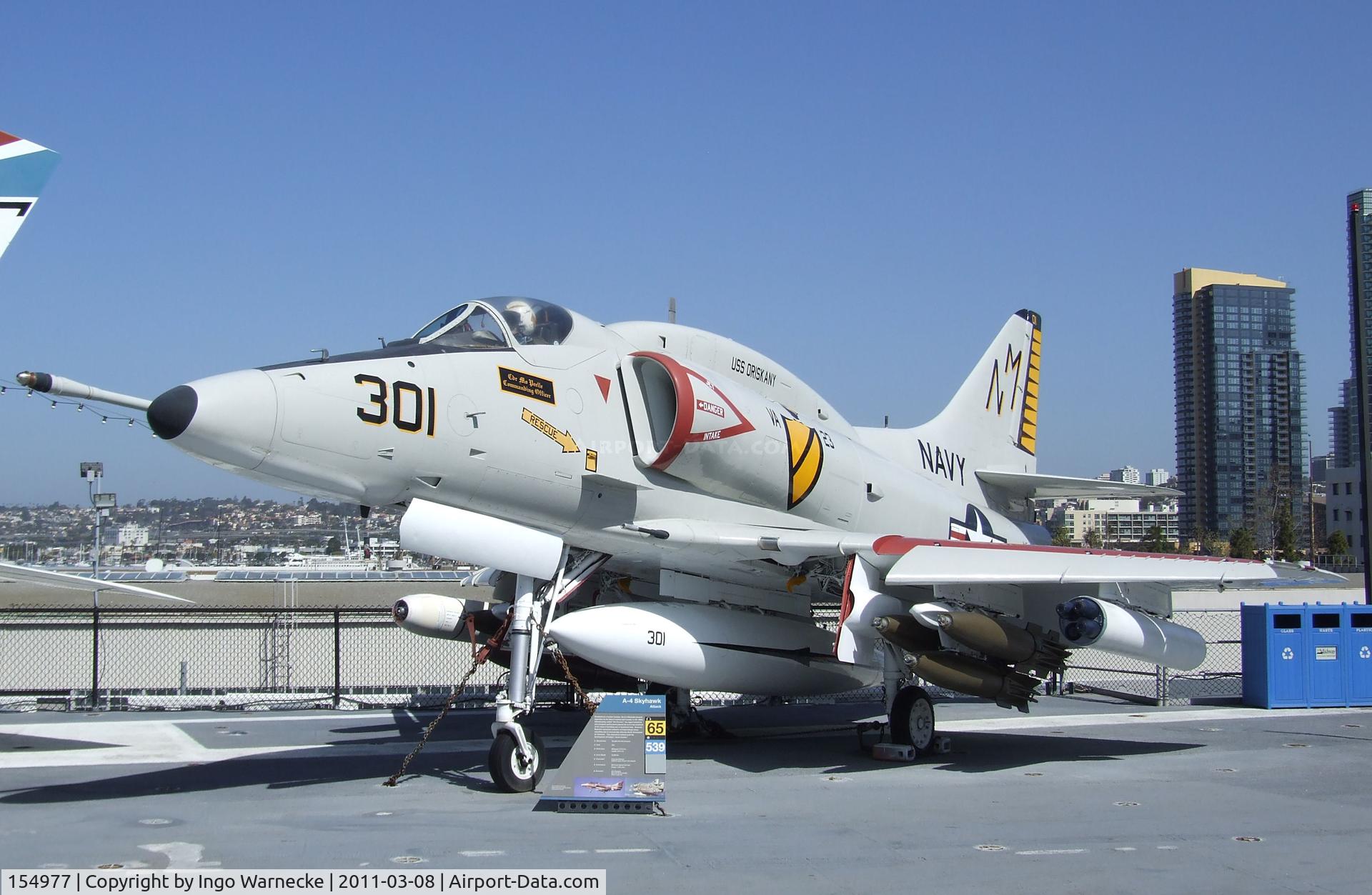 154977, Douglas A-4F Skyhawk C/N 13793, Douglas A-4F Skyhawk on the flight deck of the USS Midway Museum, San Diego CA